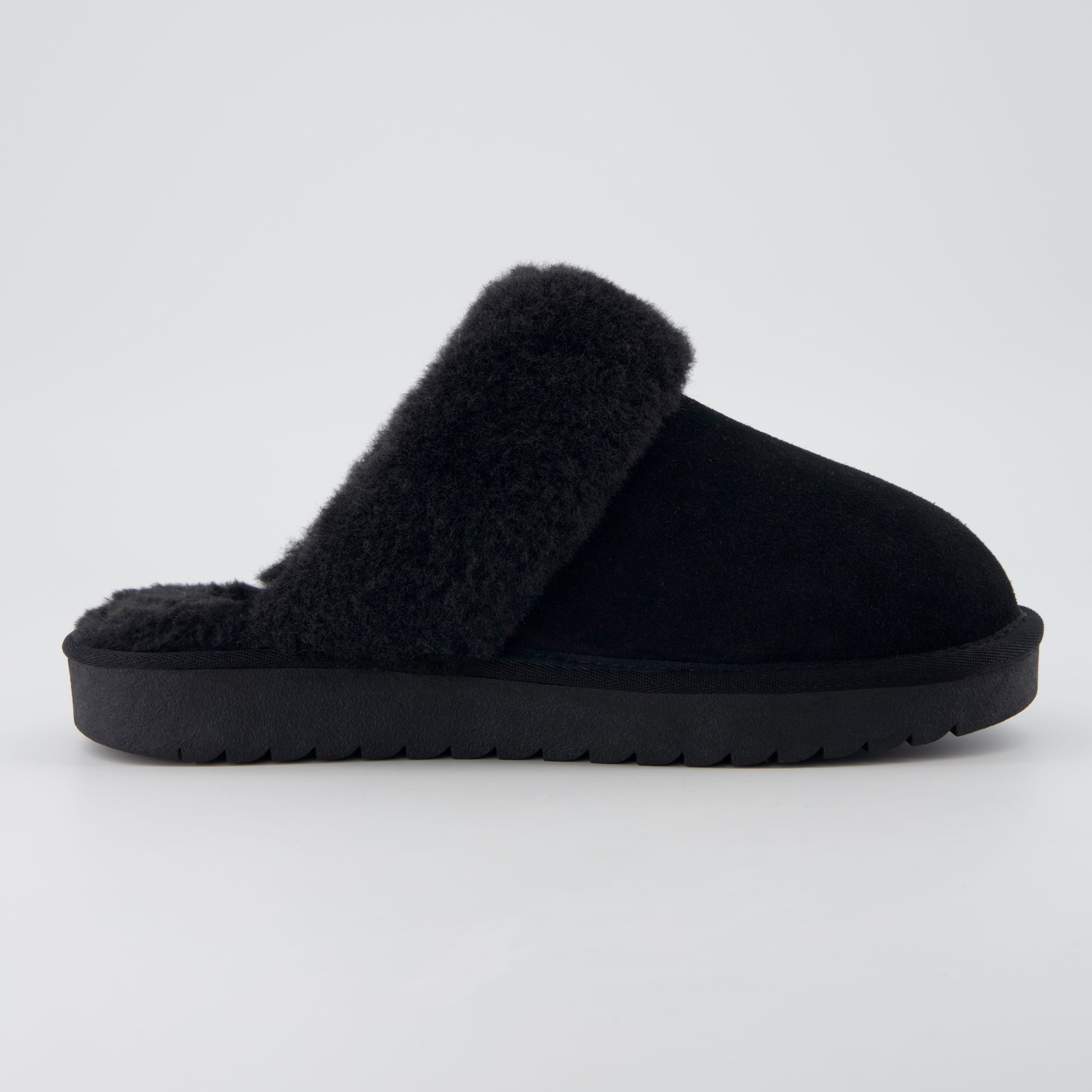 Hush Suede Slippers Black