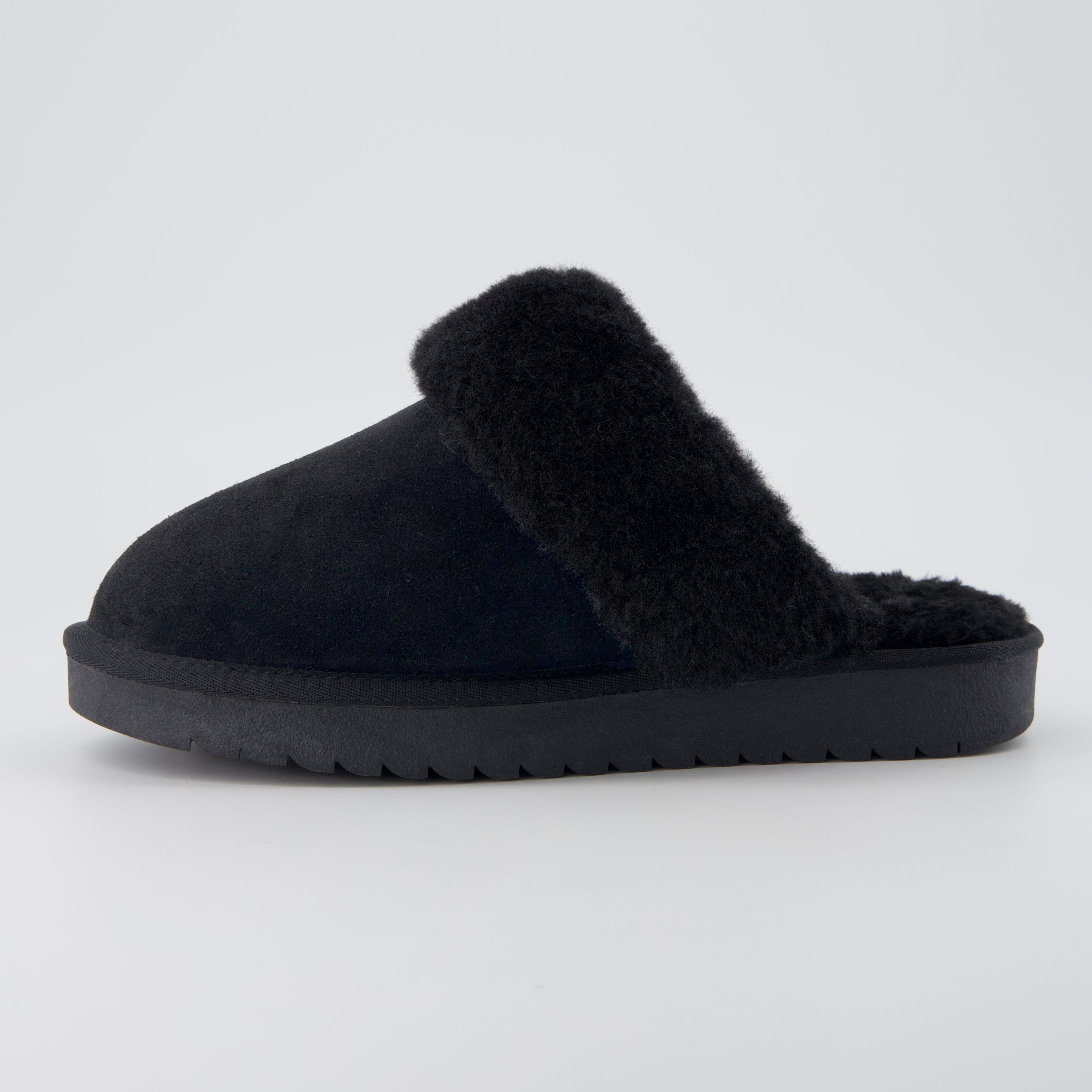 Hush Suede Slippers Black