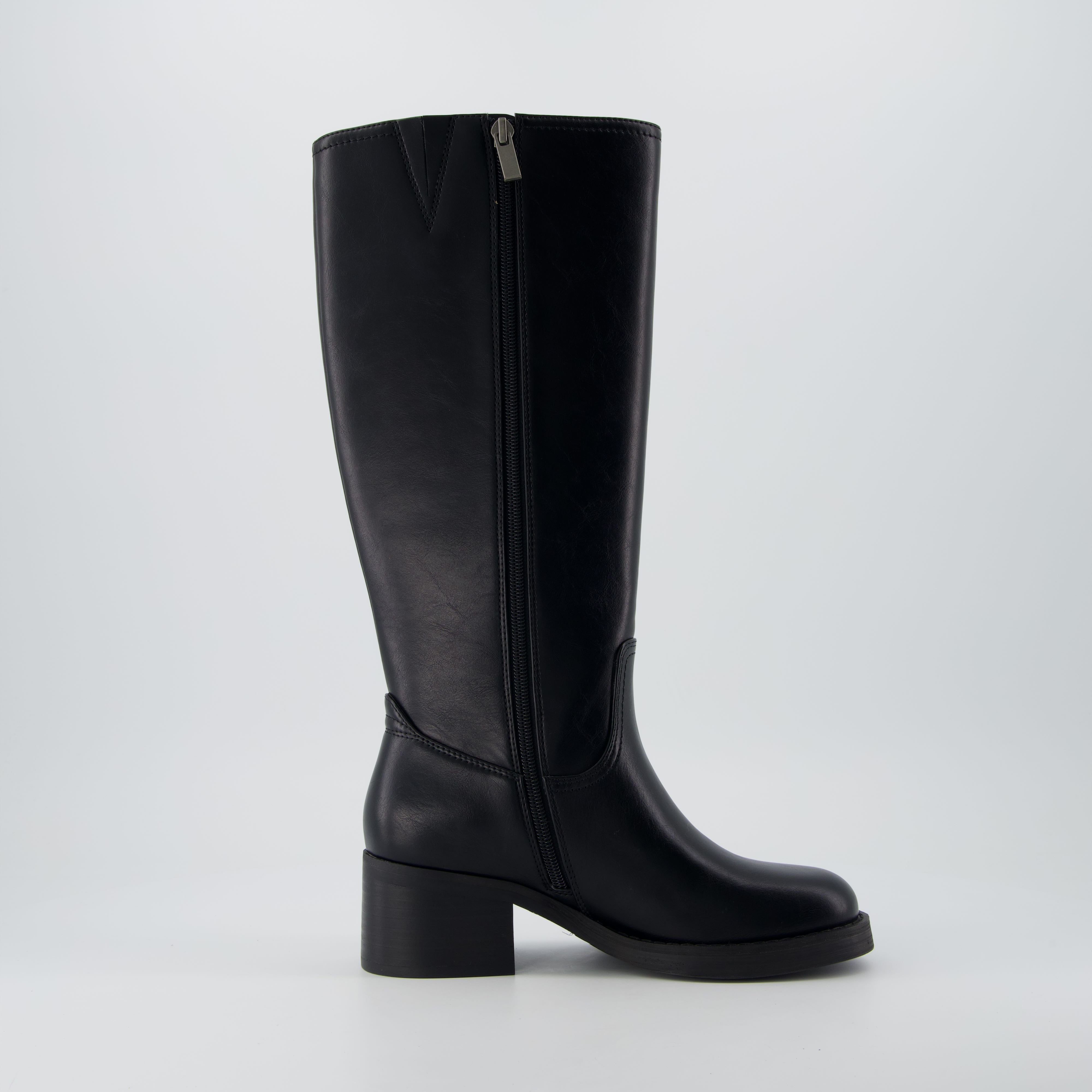 Sawyer Leather Boot Black Faux Leather Medium