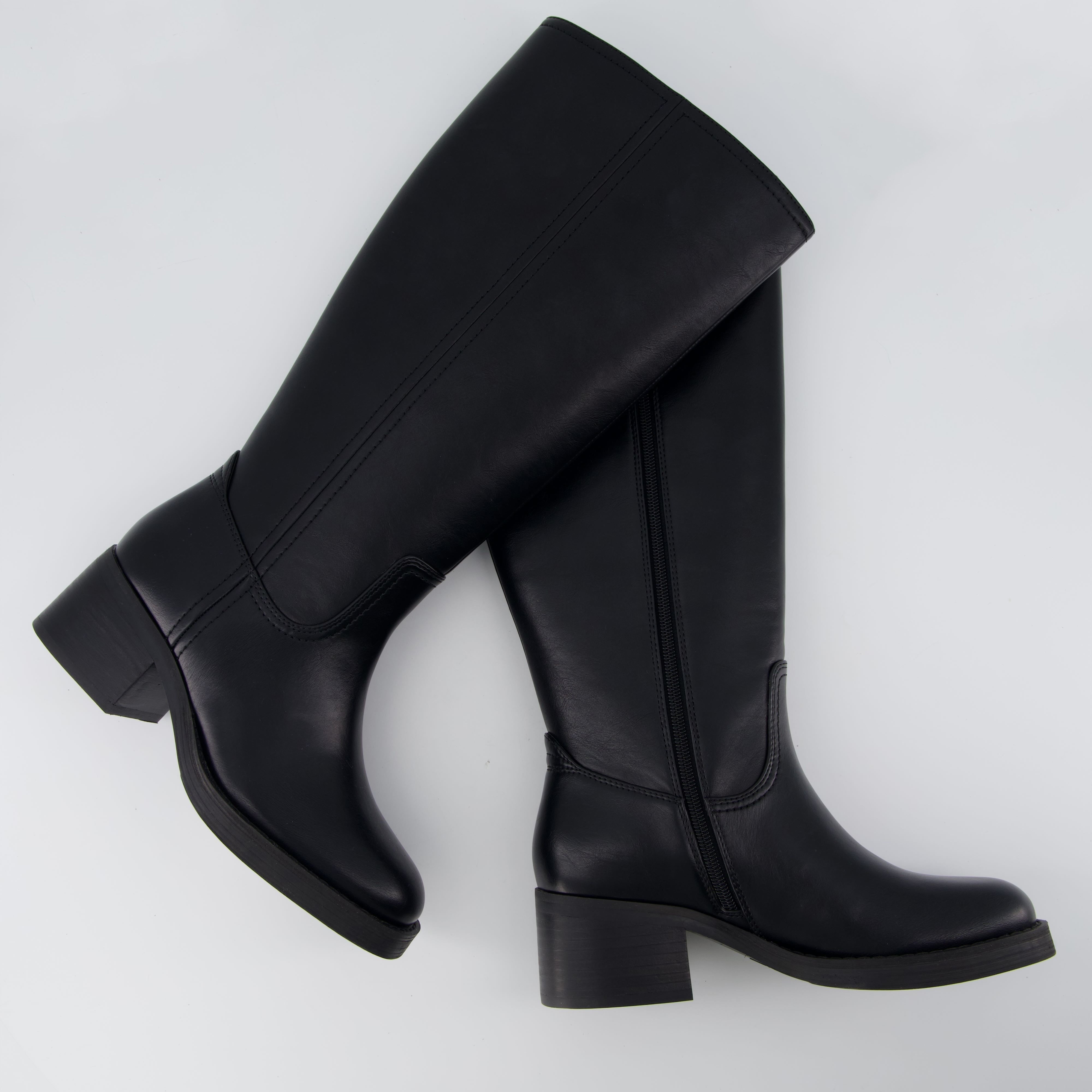 Sawyer Leather Boot Black Faux Leather Medium