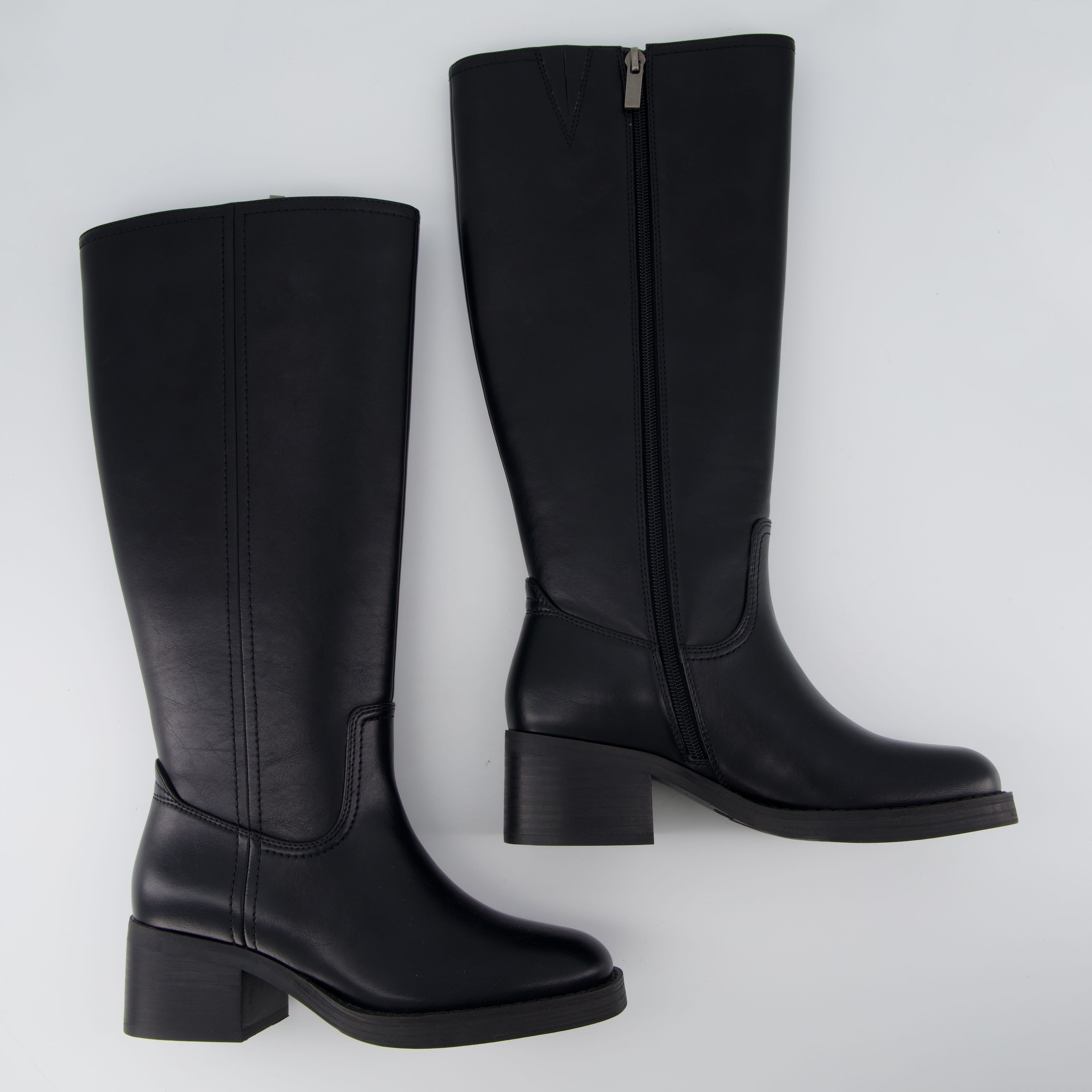 Sawyer Leather Boot Black Faux Leather Medium