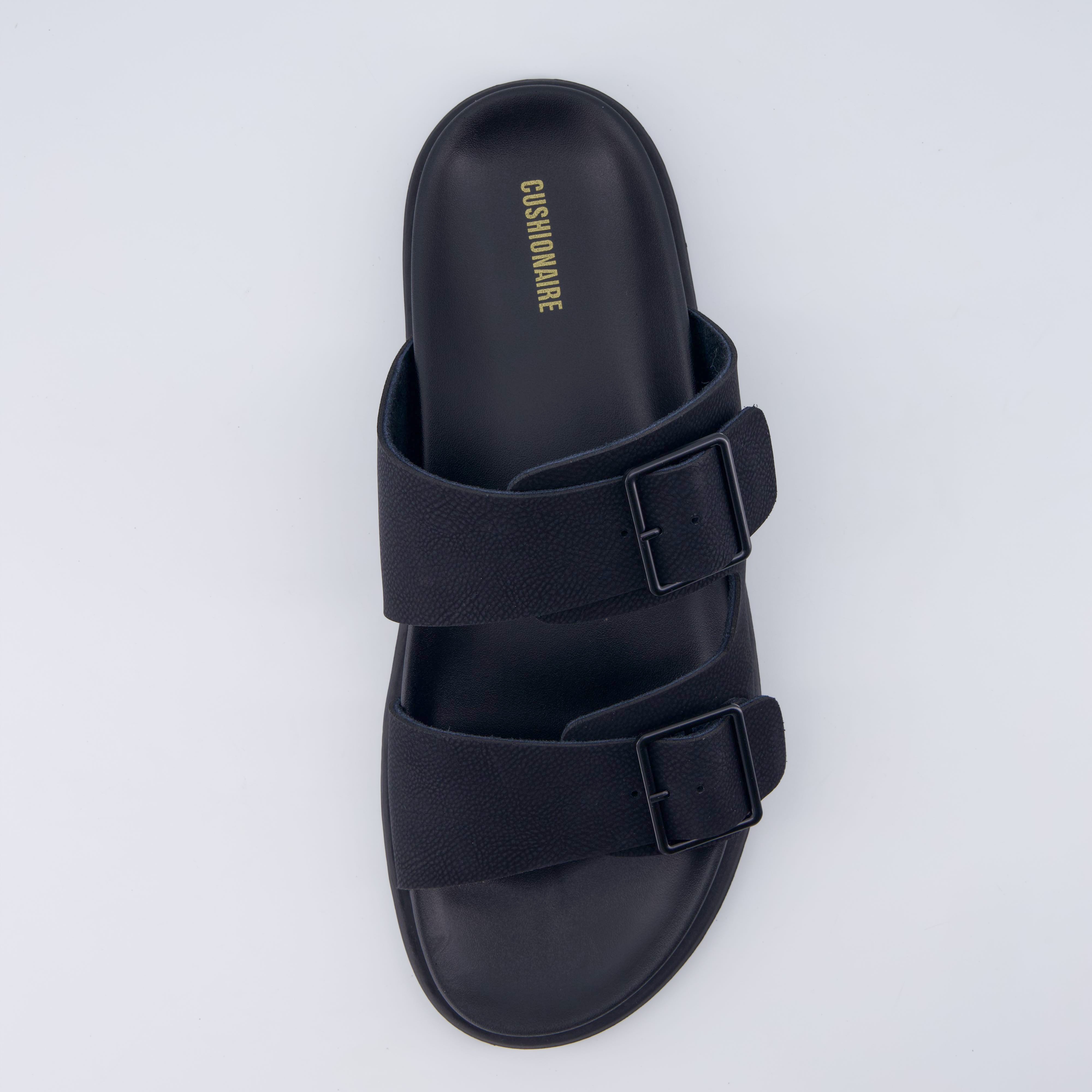 Alpha Genuine Leather Mens Sandals Black Medium