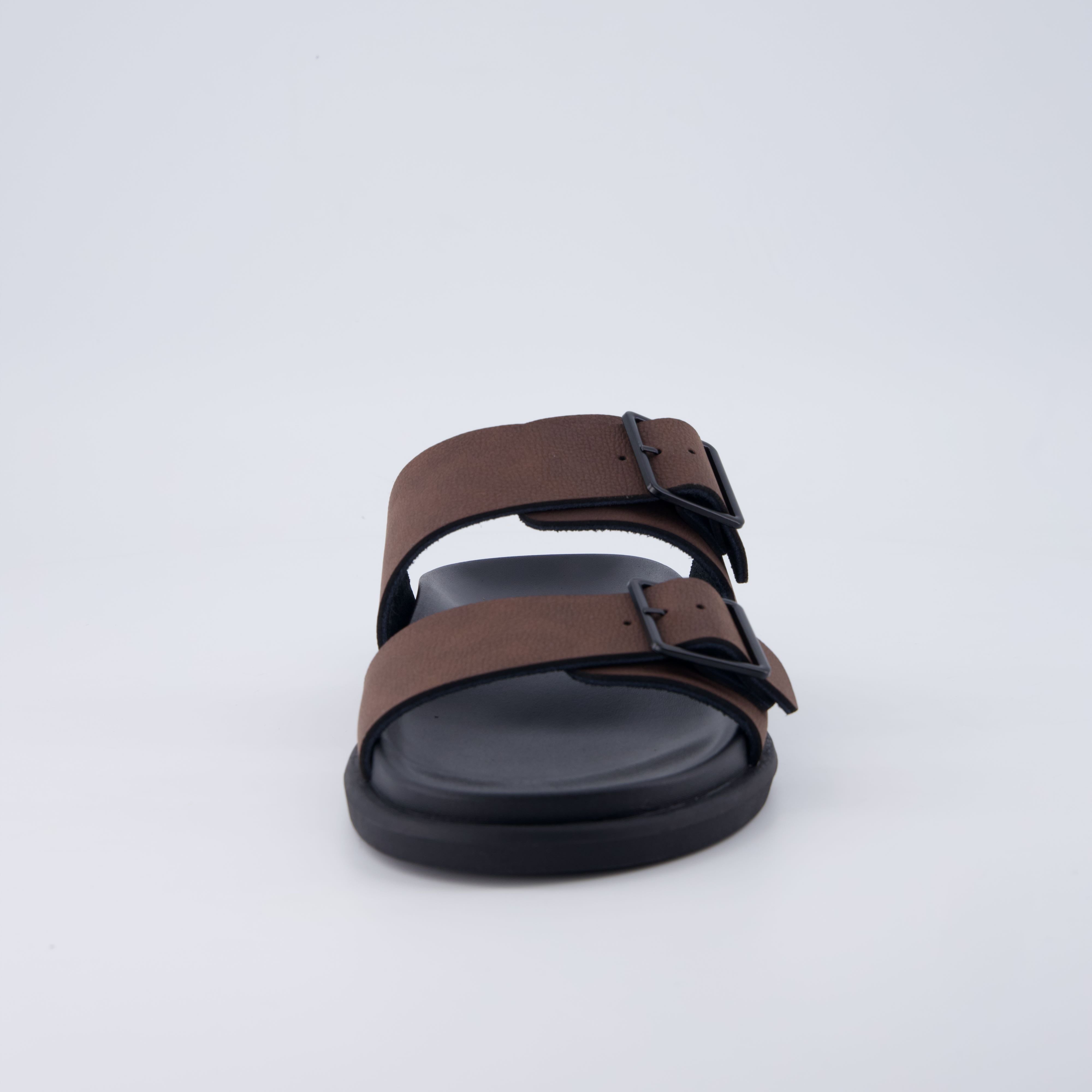 Alpha Genuine Leather Mens Sandals Brown Medium