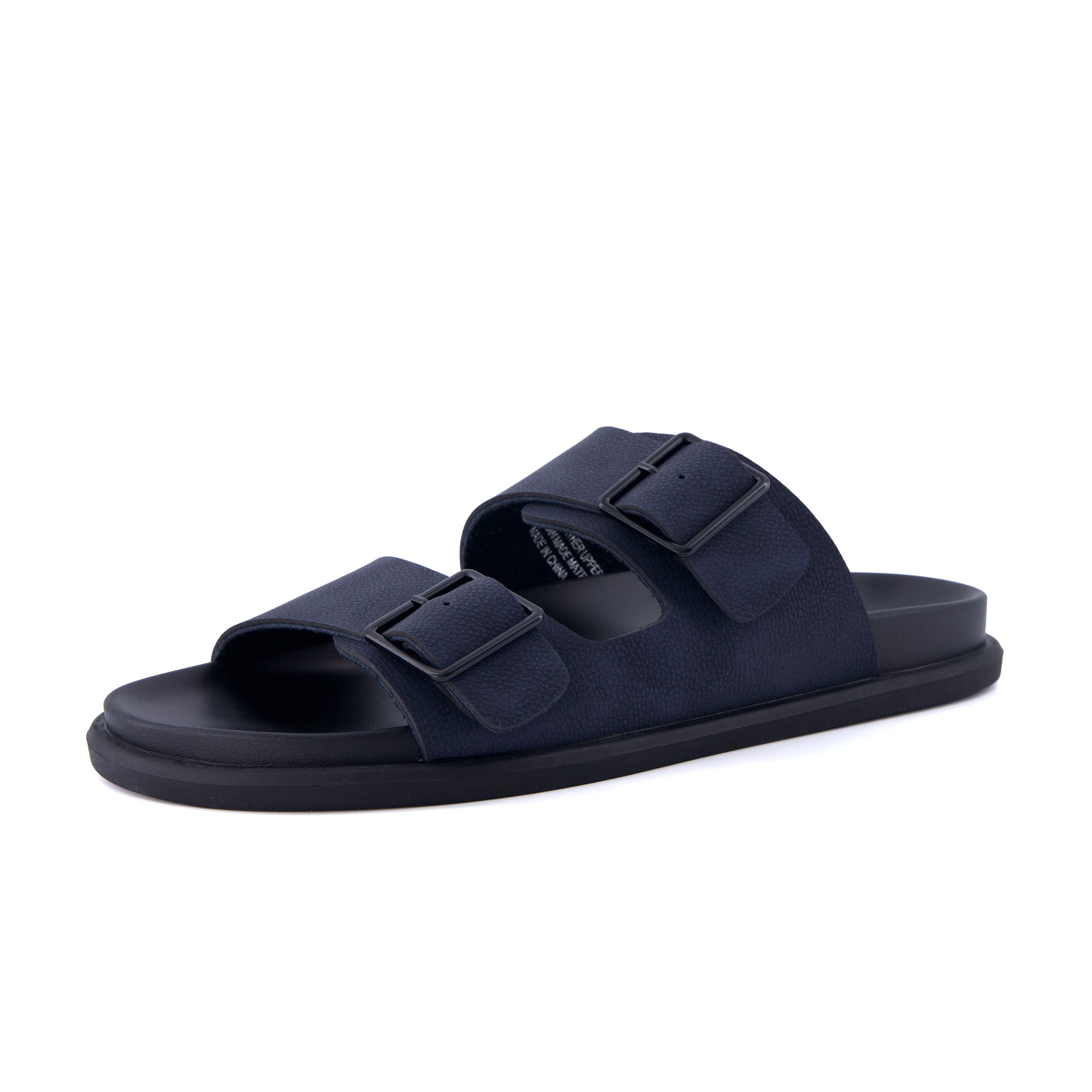 Alpha Genuine Leather Mens Sandals Navy Medium