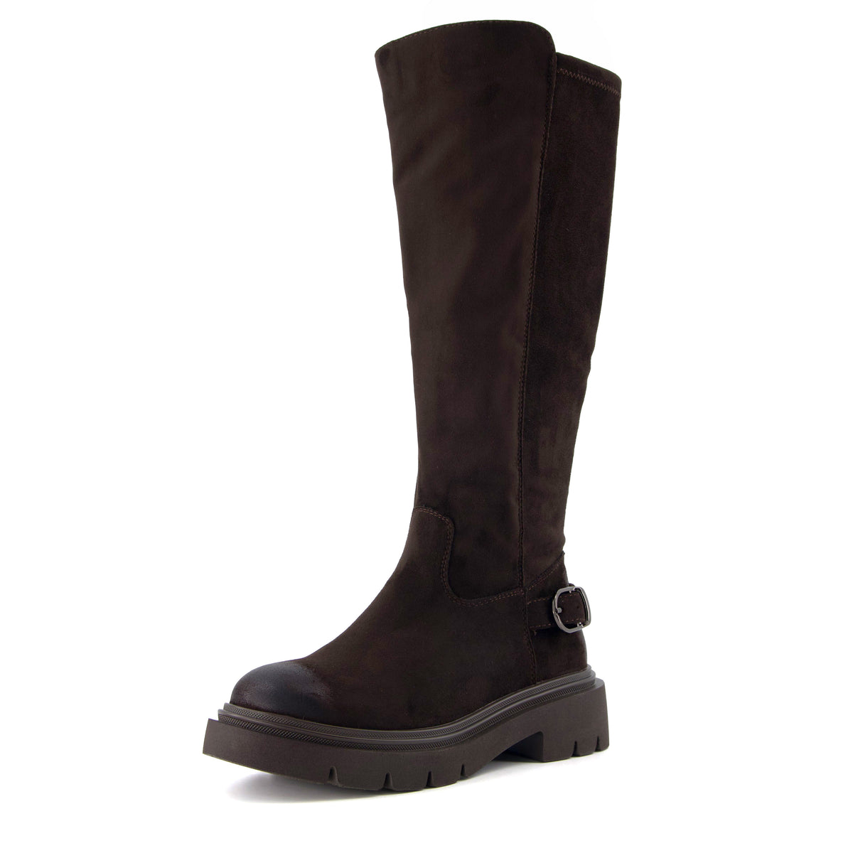Alum Knee High Riding Boots Chocolate Suede