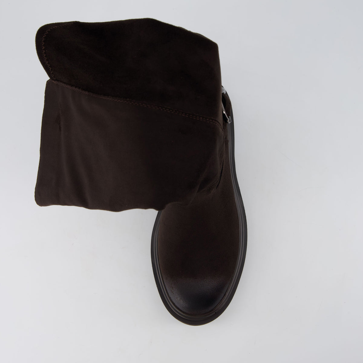 Alum Knee High Riding Boots Chocolate Suede