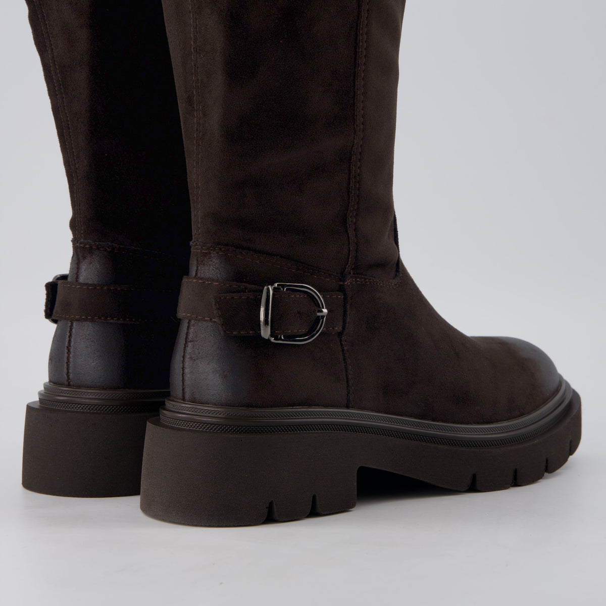 Alum Knee High Riding Boots Chocolate Suede