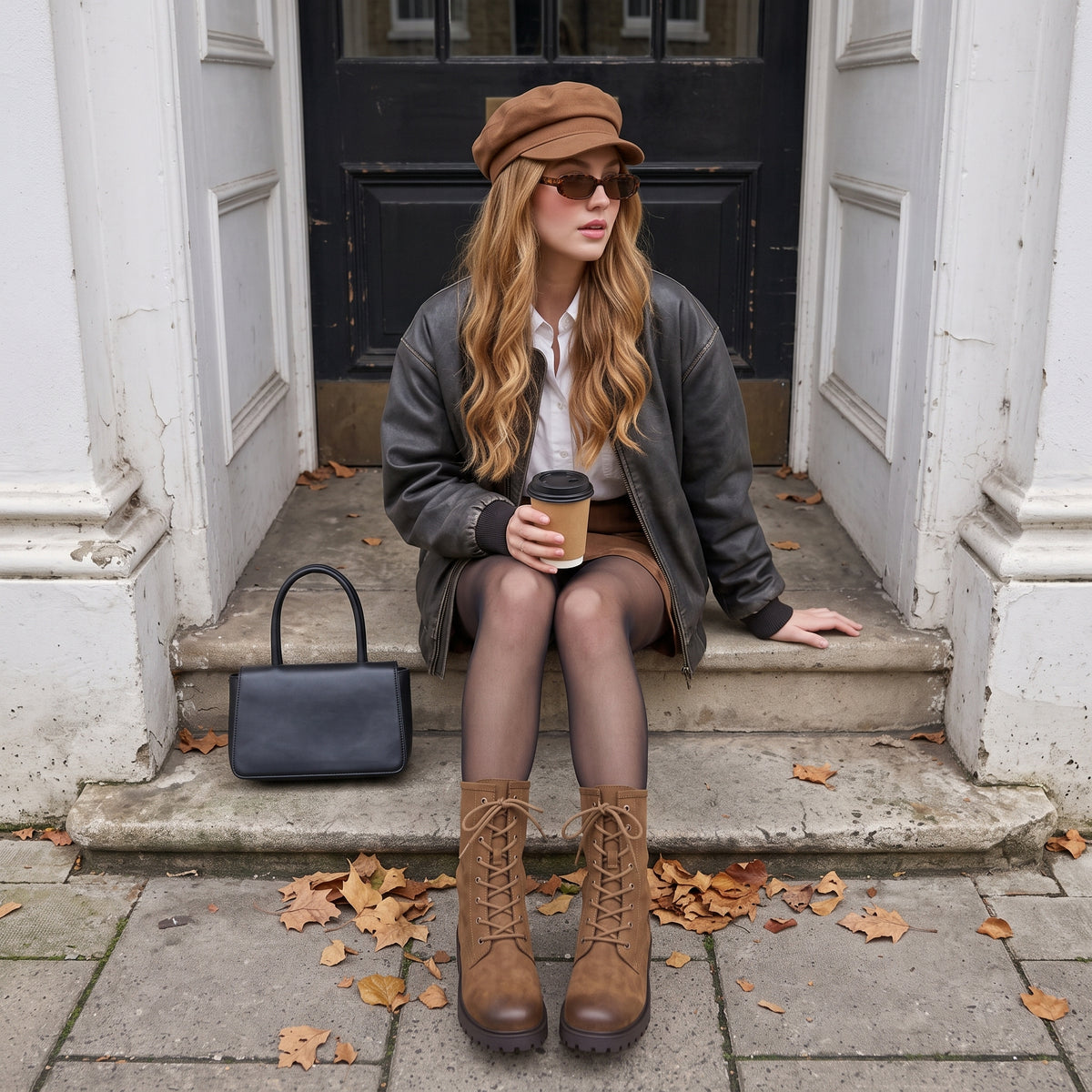 Andie Combat Ankle Boots Tan Medium