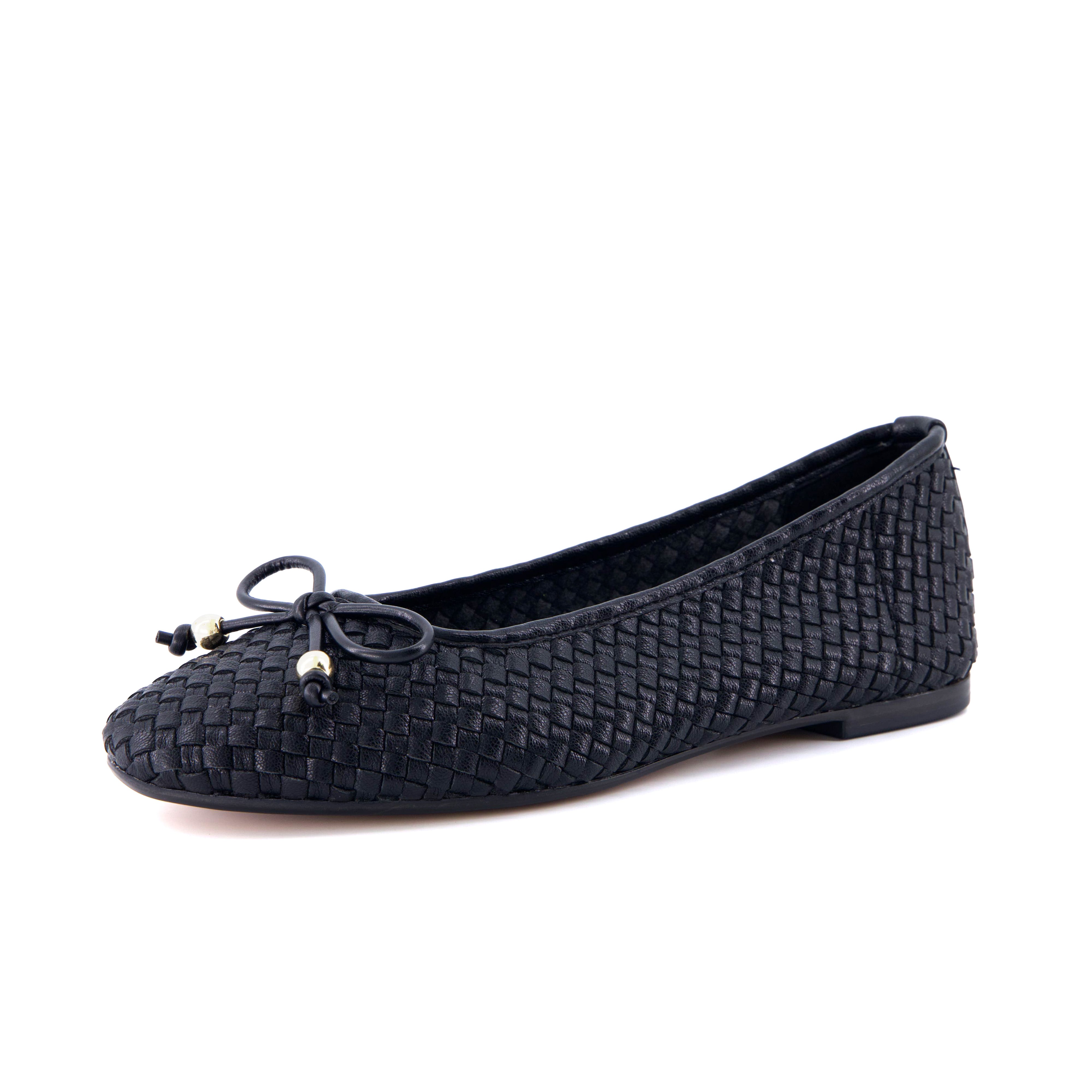 Audrey Woven Ballet Flats Black Medium