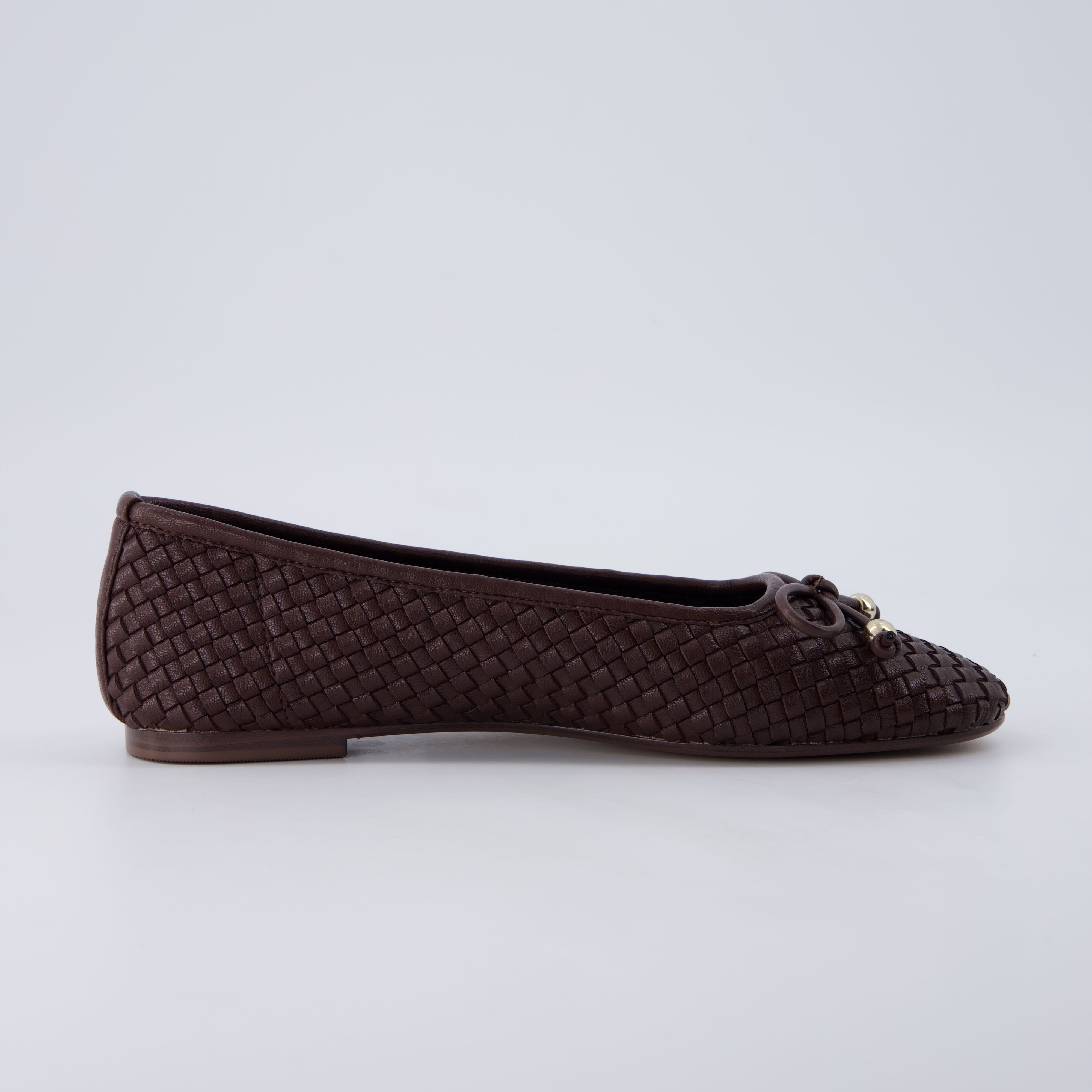 Audrey Woven Ballet Flats Brown Medium