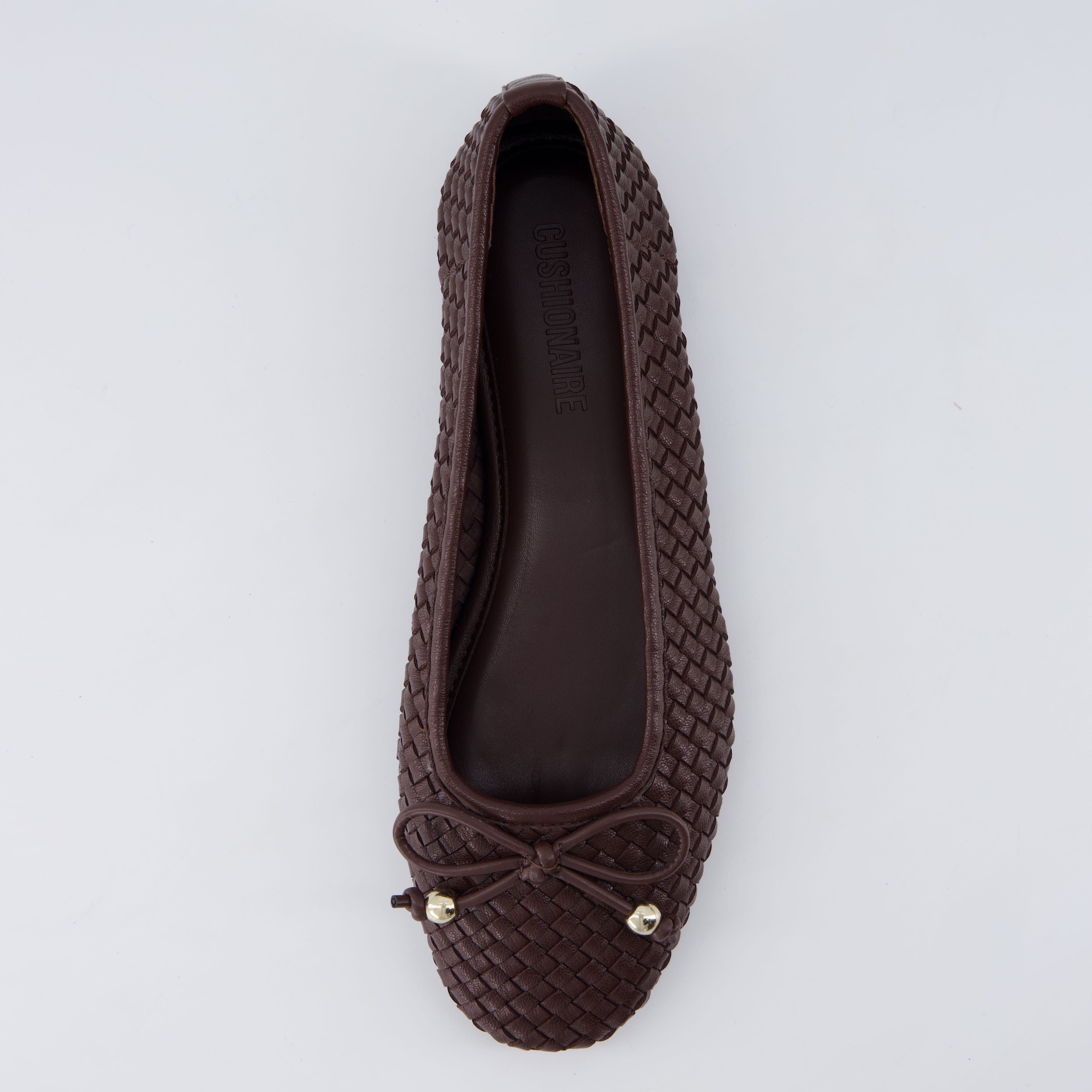 Audrey Woven Ballet Flats Brown Medium