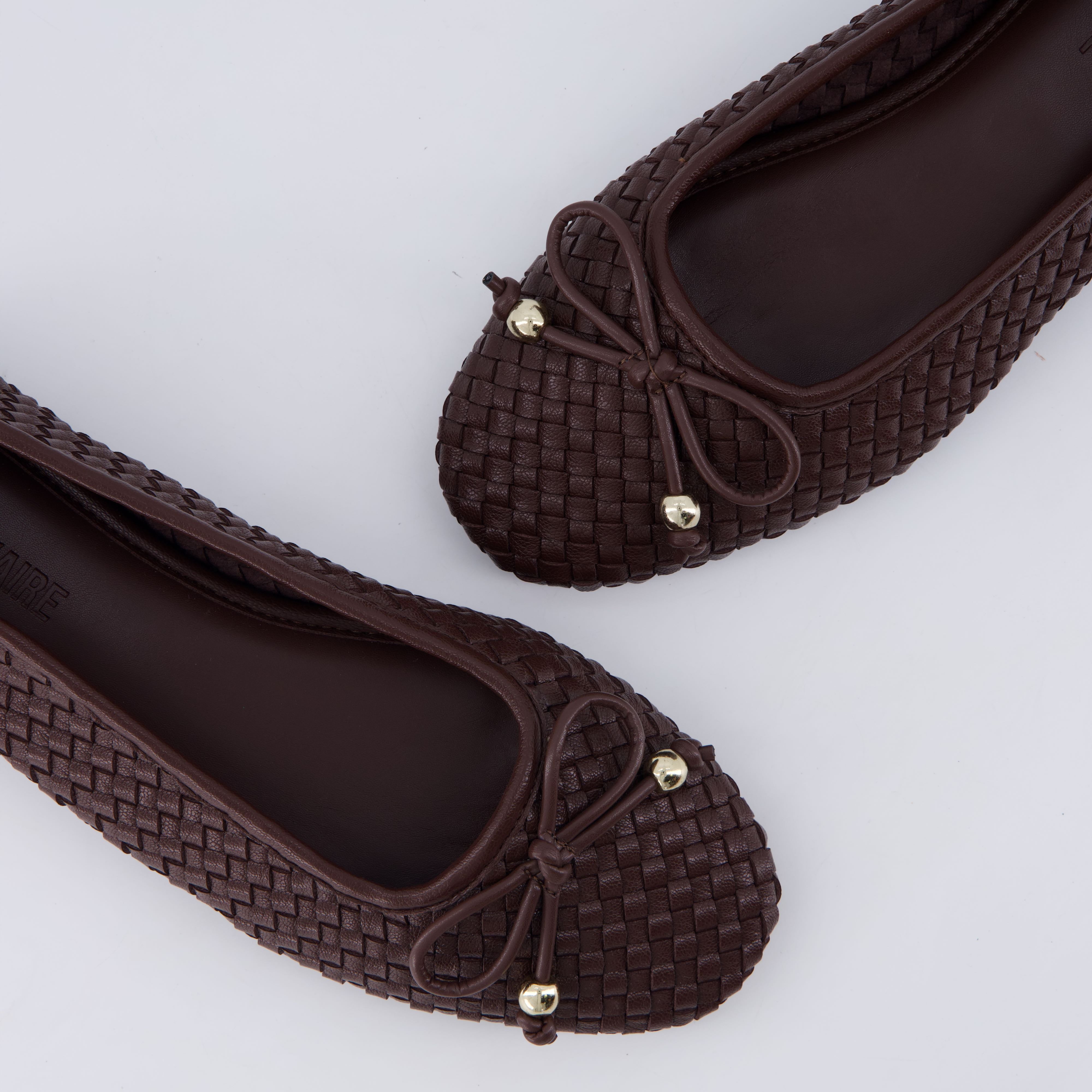 Audrey Woven Ballet Flats Brown Medium