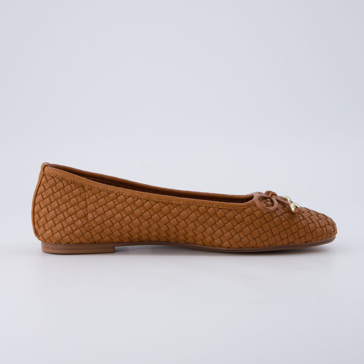 Audrey Woven Ballet Flats Cognac Medium