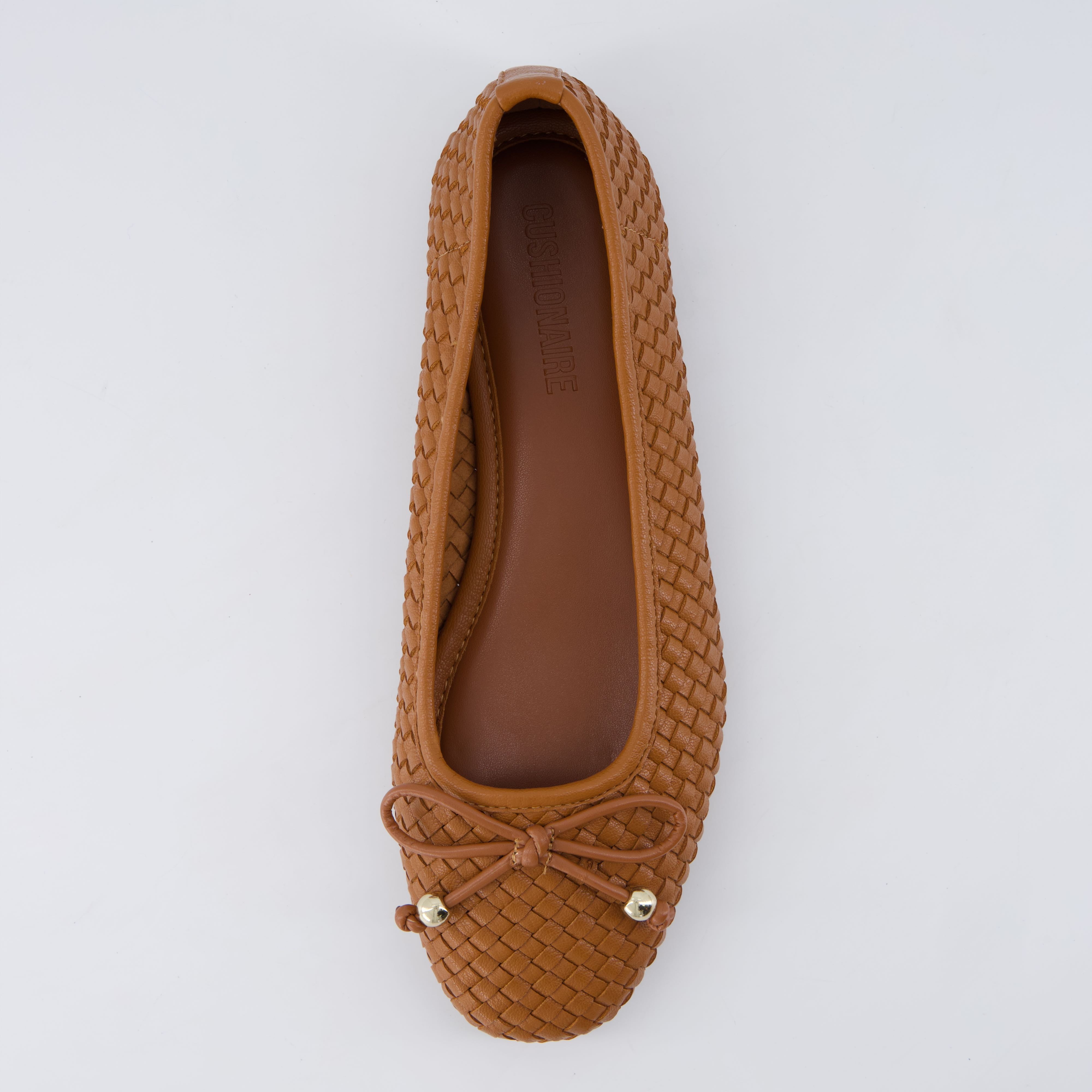 Audrey Woven Ballet Flats Cognac Medium