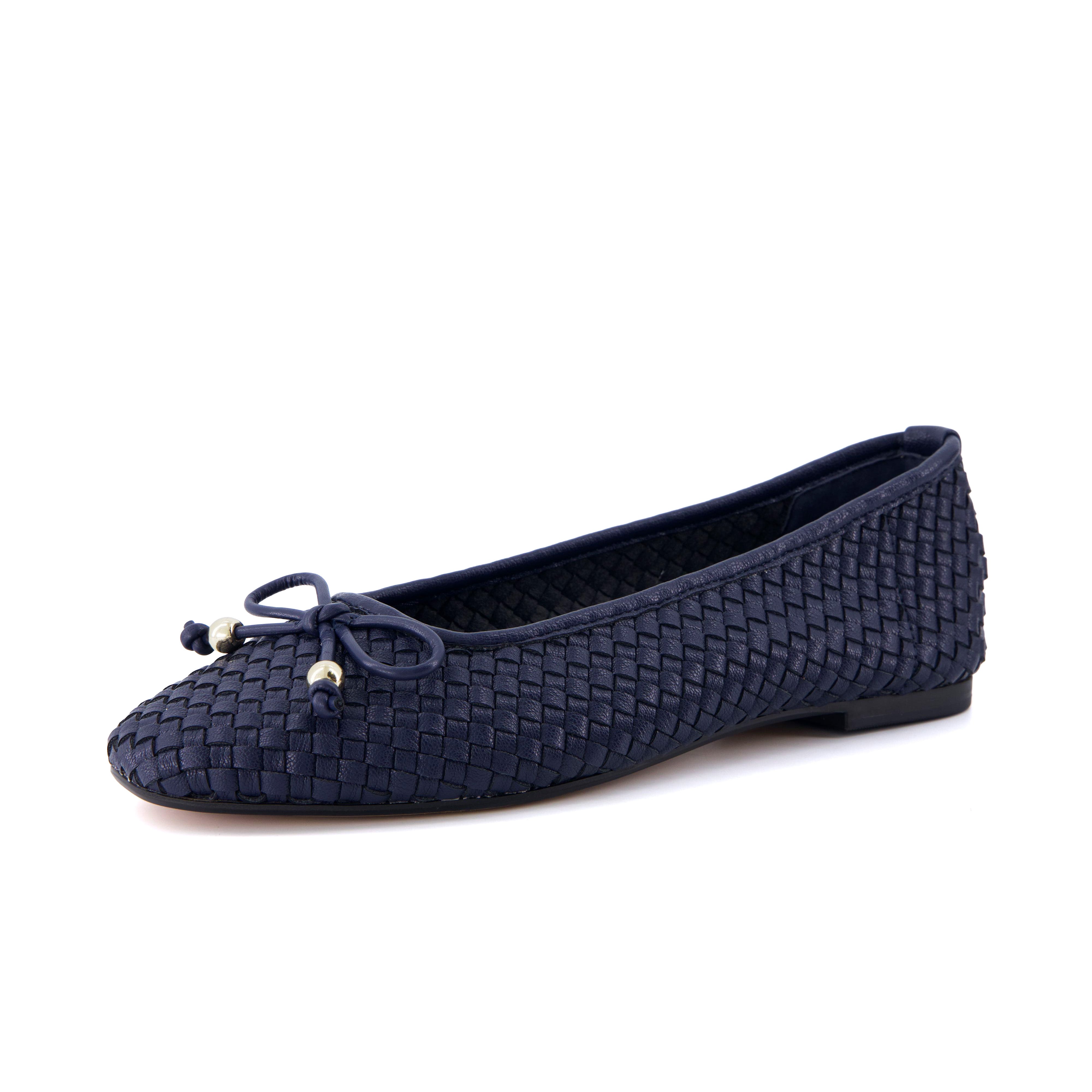 Audrey Woven Ballet Flats Navy Medium