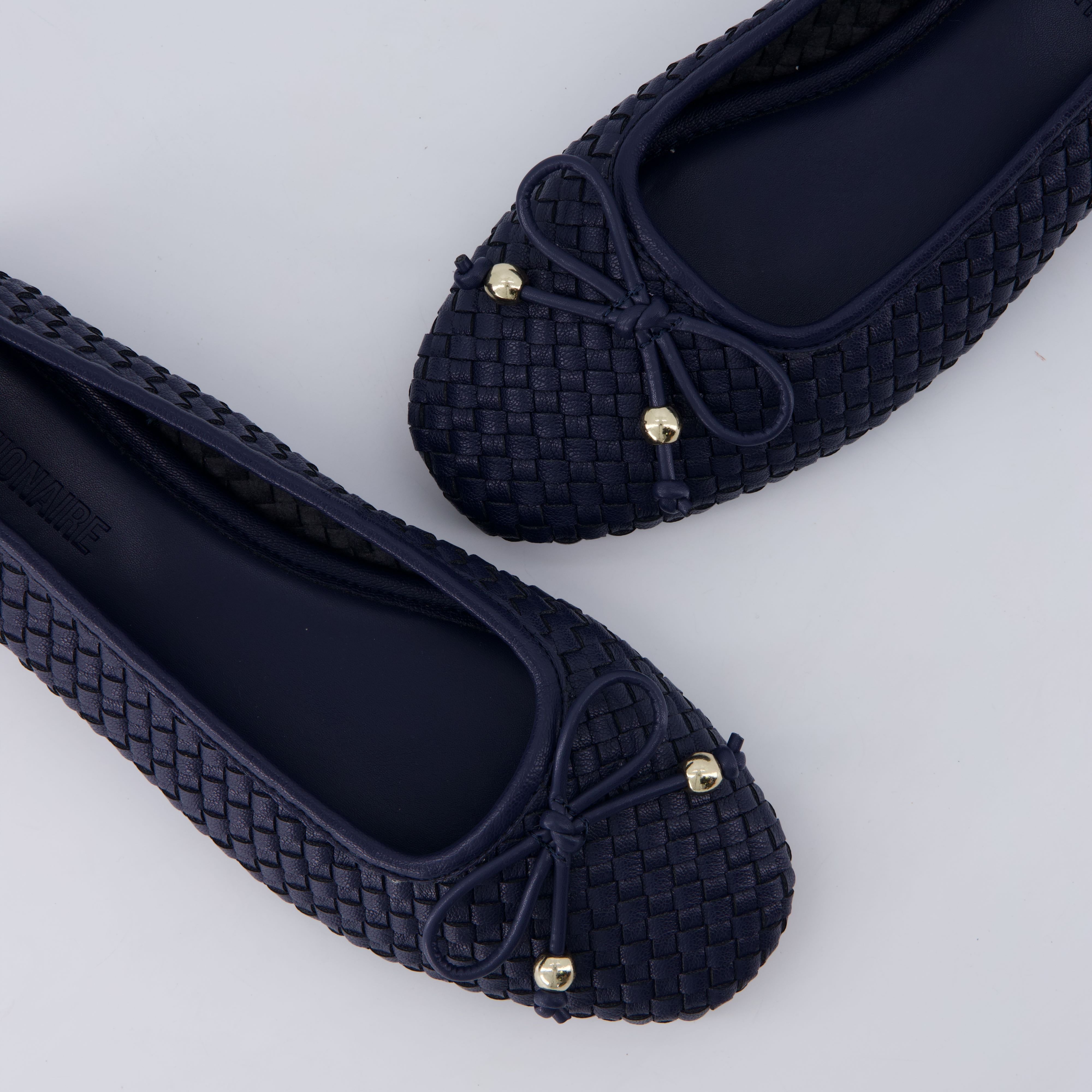 Audrey Woven Ballet Flats Navy Medium