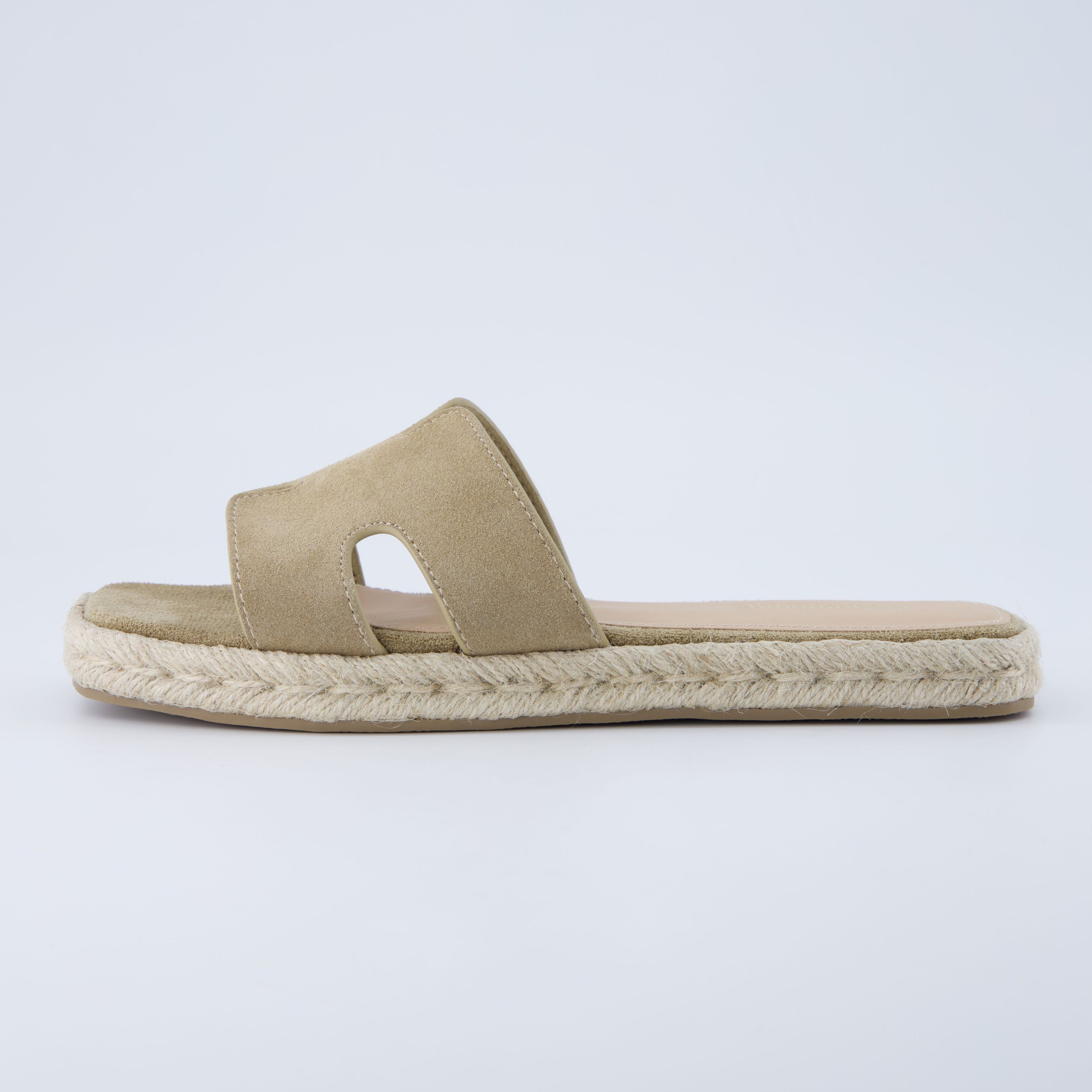 Avocado Espadrille Slide Sandal Biscuit