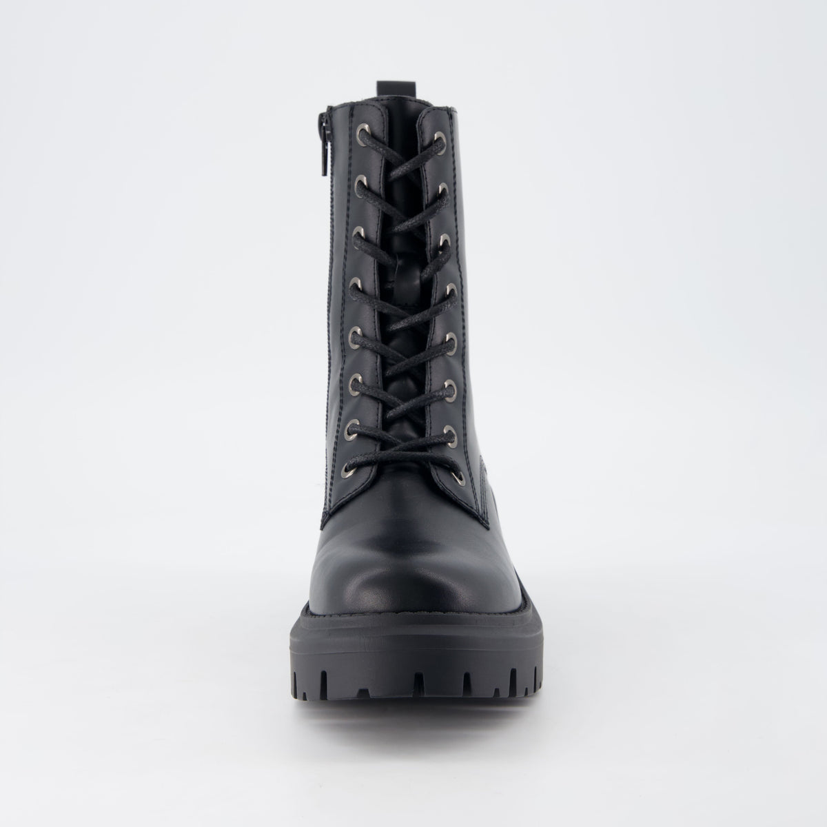 Balzac Womens Combat Boots Black Medium