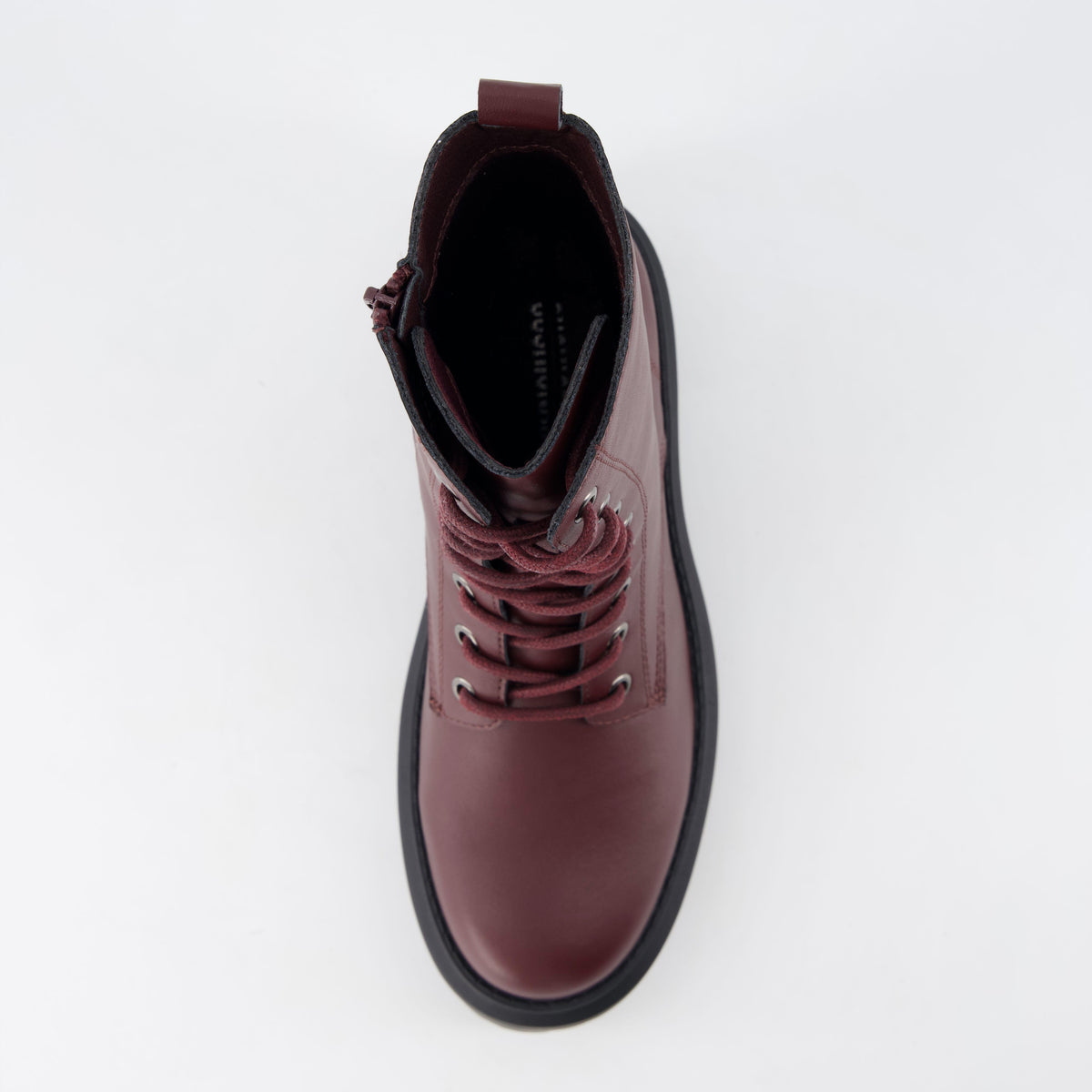 Balzac Womens Combat Boots Burgundy Medium