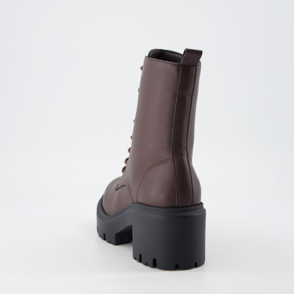 Balzac Womens Combat Boots Dark Brown Medium