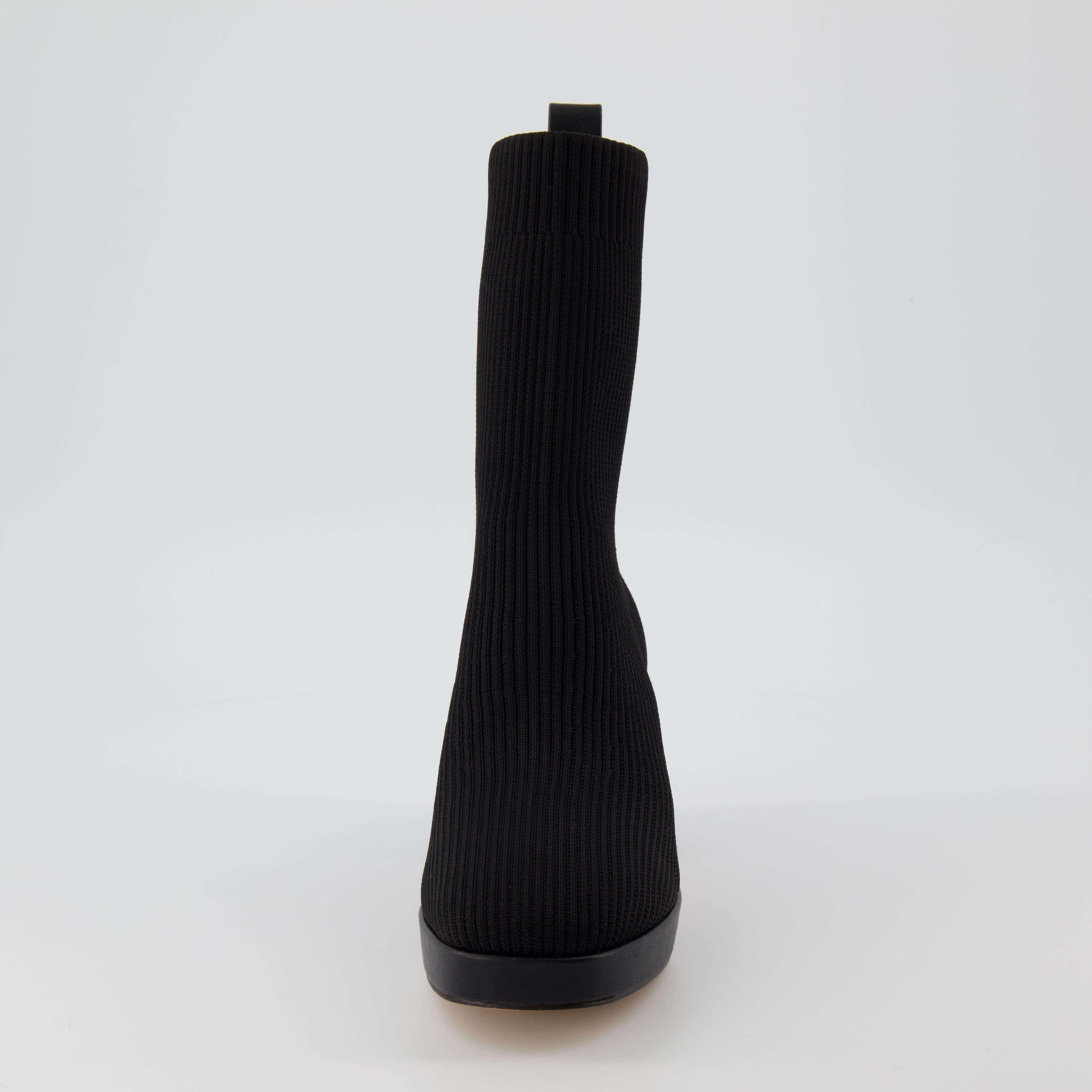 Bancroft Stretch Knit Heeled Boot Black