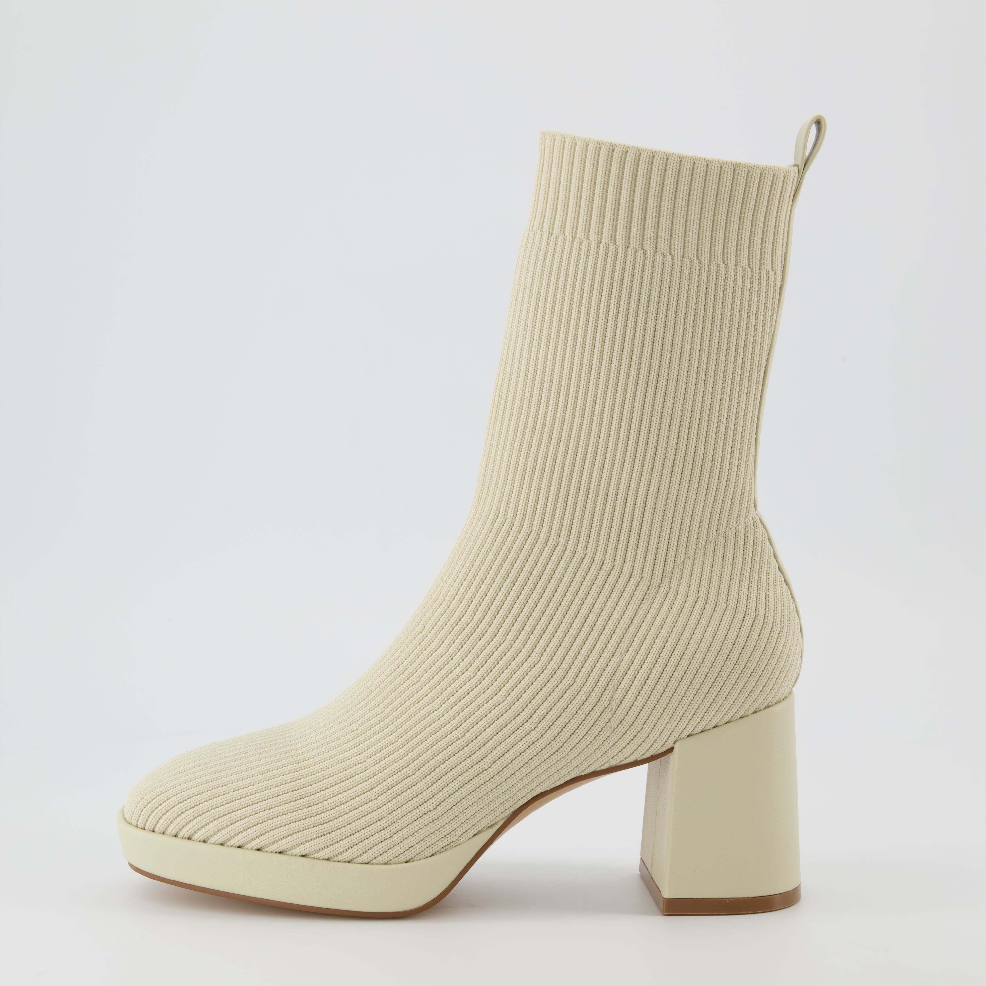Bancroft Stretch Knit Heeled Boot Ivory