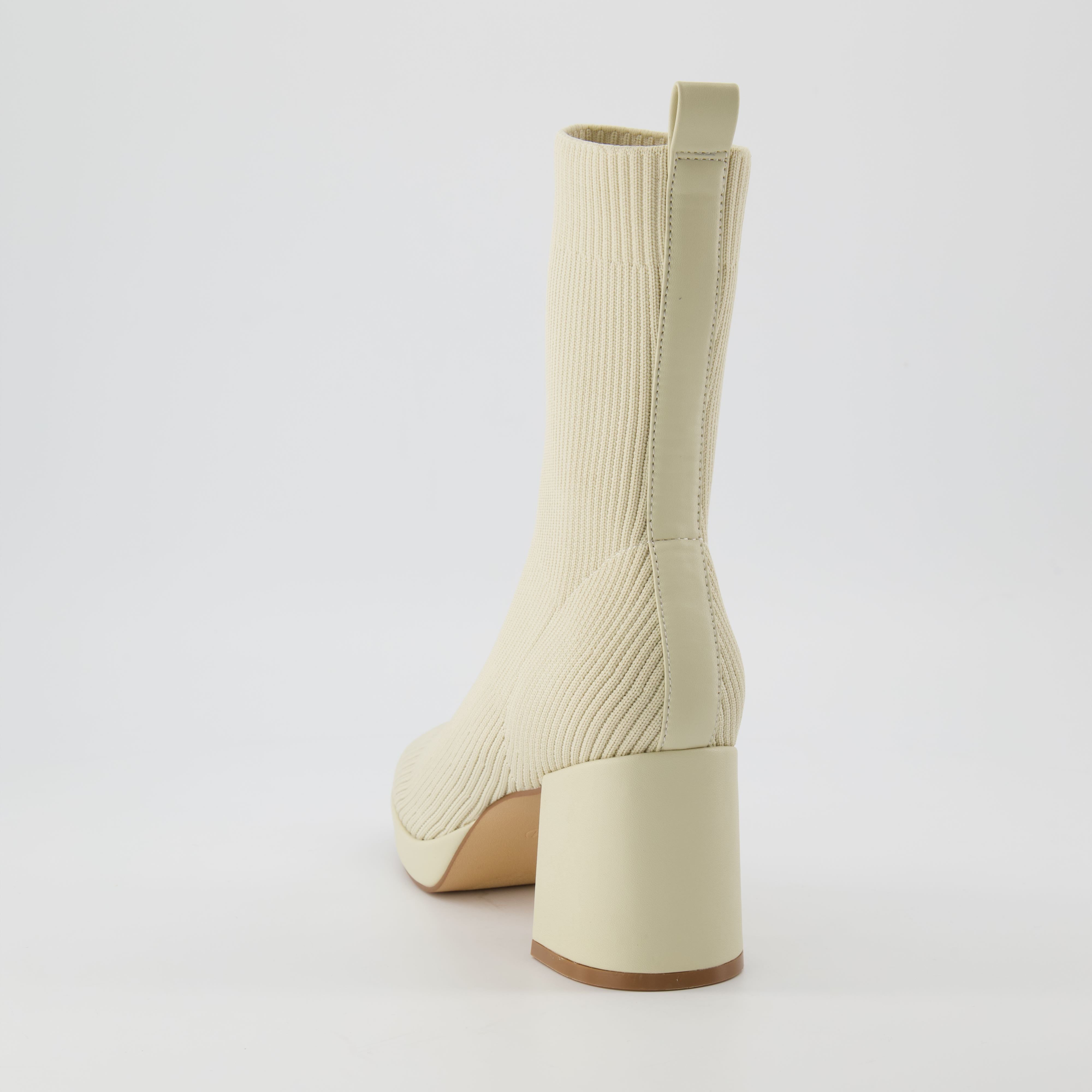 Bancroft Stretch Knit Heeled Boot Ivory