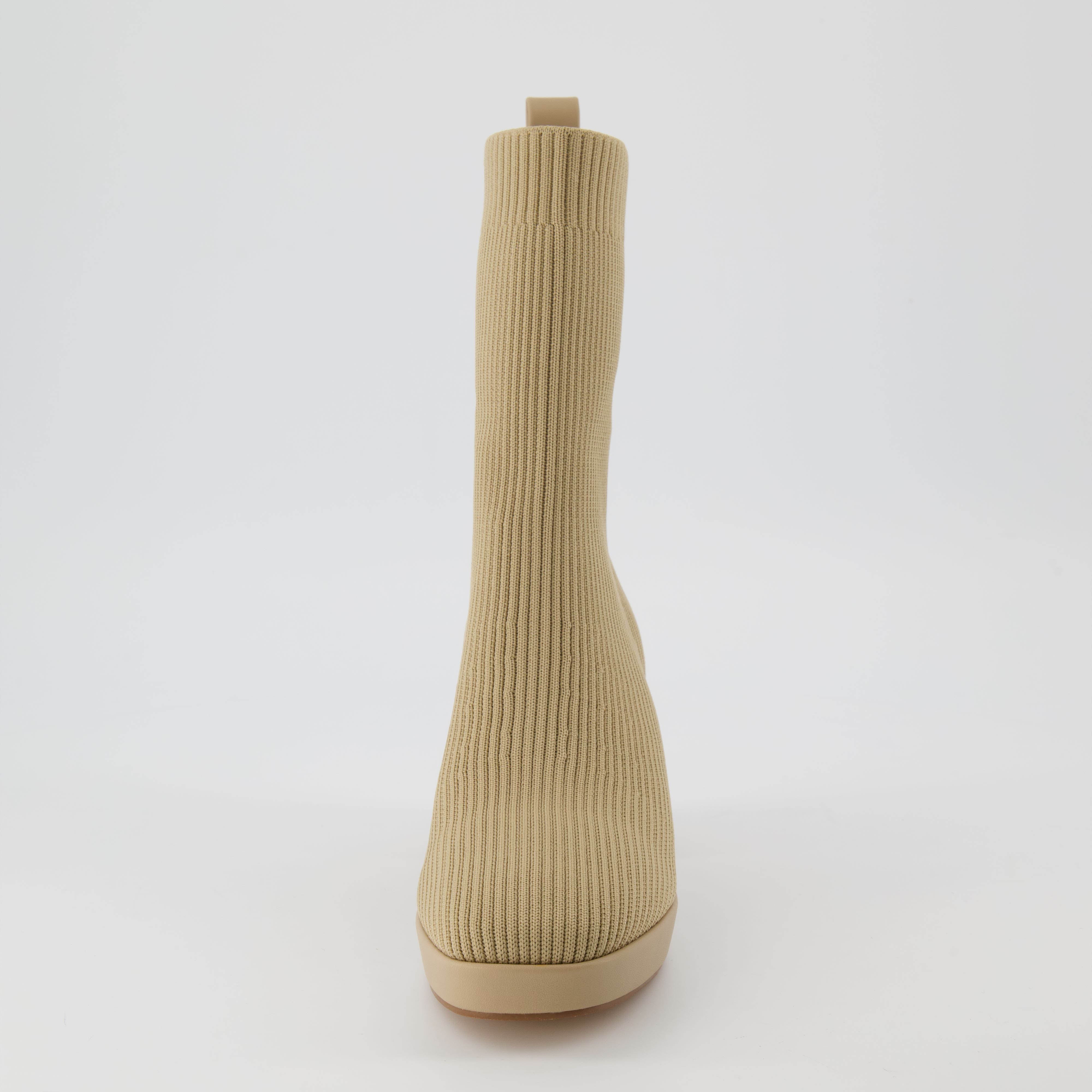 Bancroft Stretch Knit Heeled Boot Sand