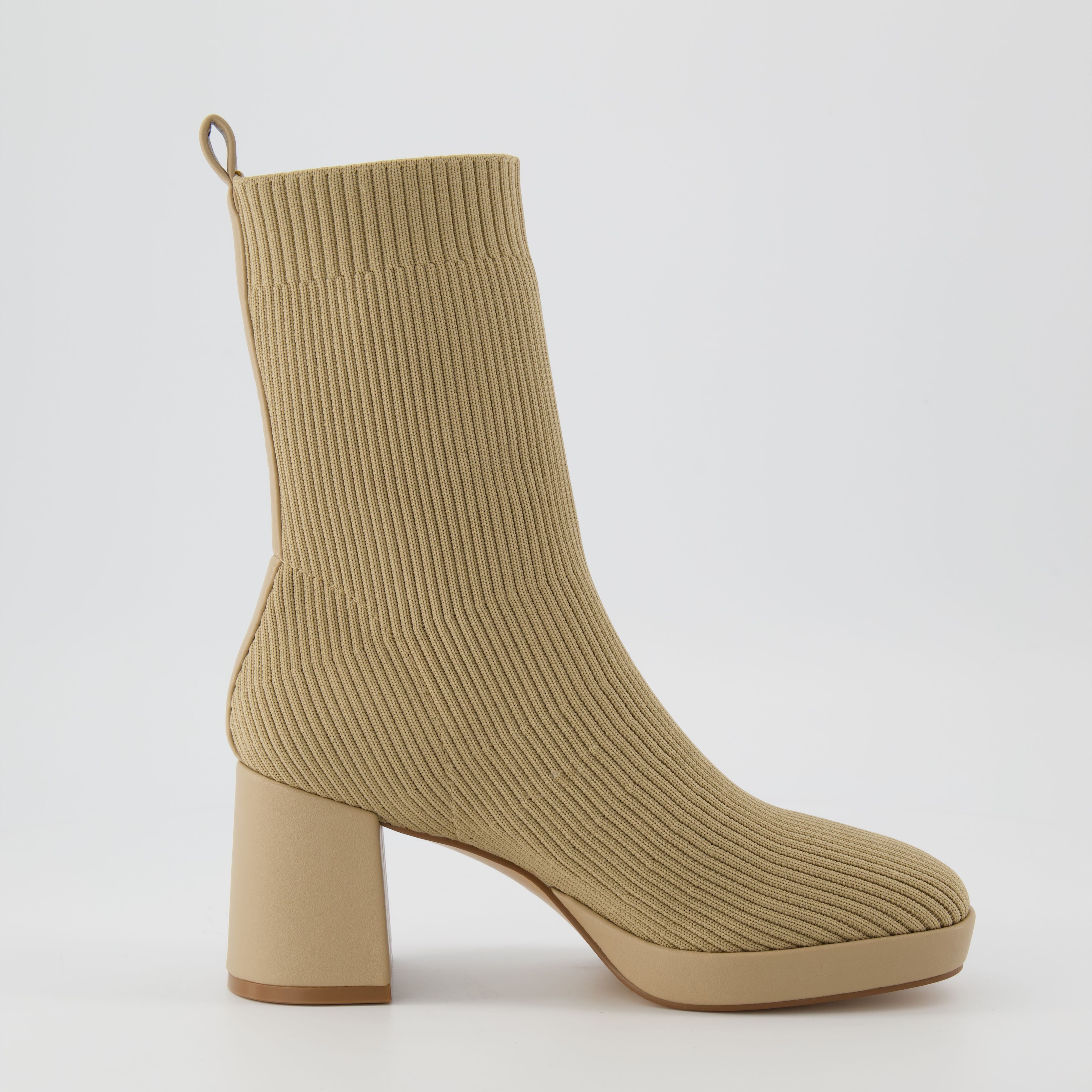 Bancroft Stretch Knit Heeled Boot Sand