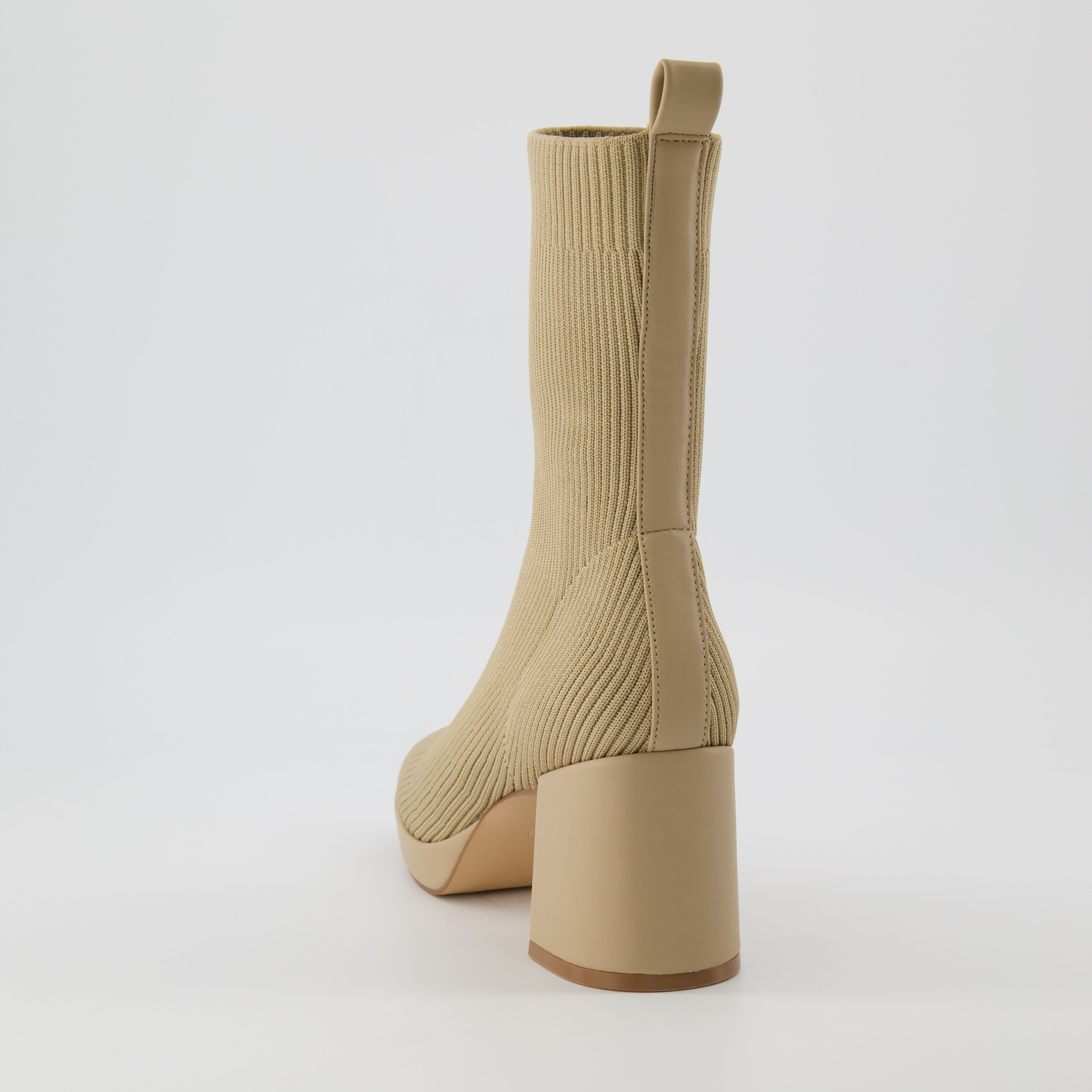 Bancroft Stretch Knit Heeled Boot Sand