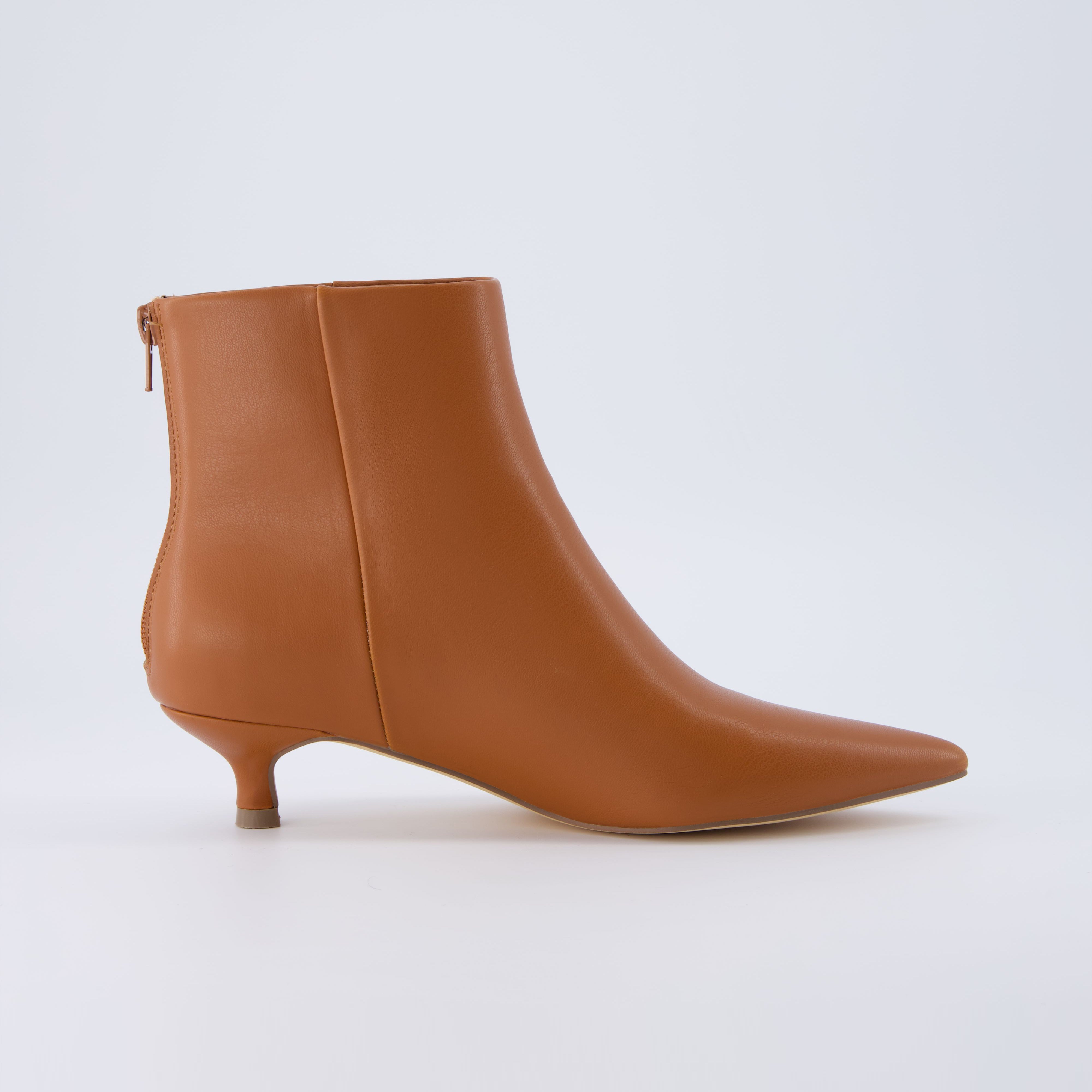 Barbie Kitten Heel Bootie Cognac