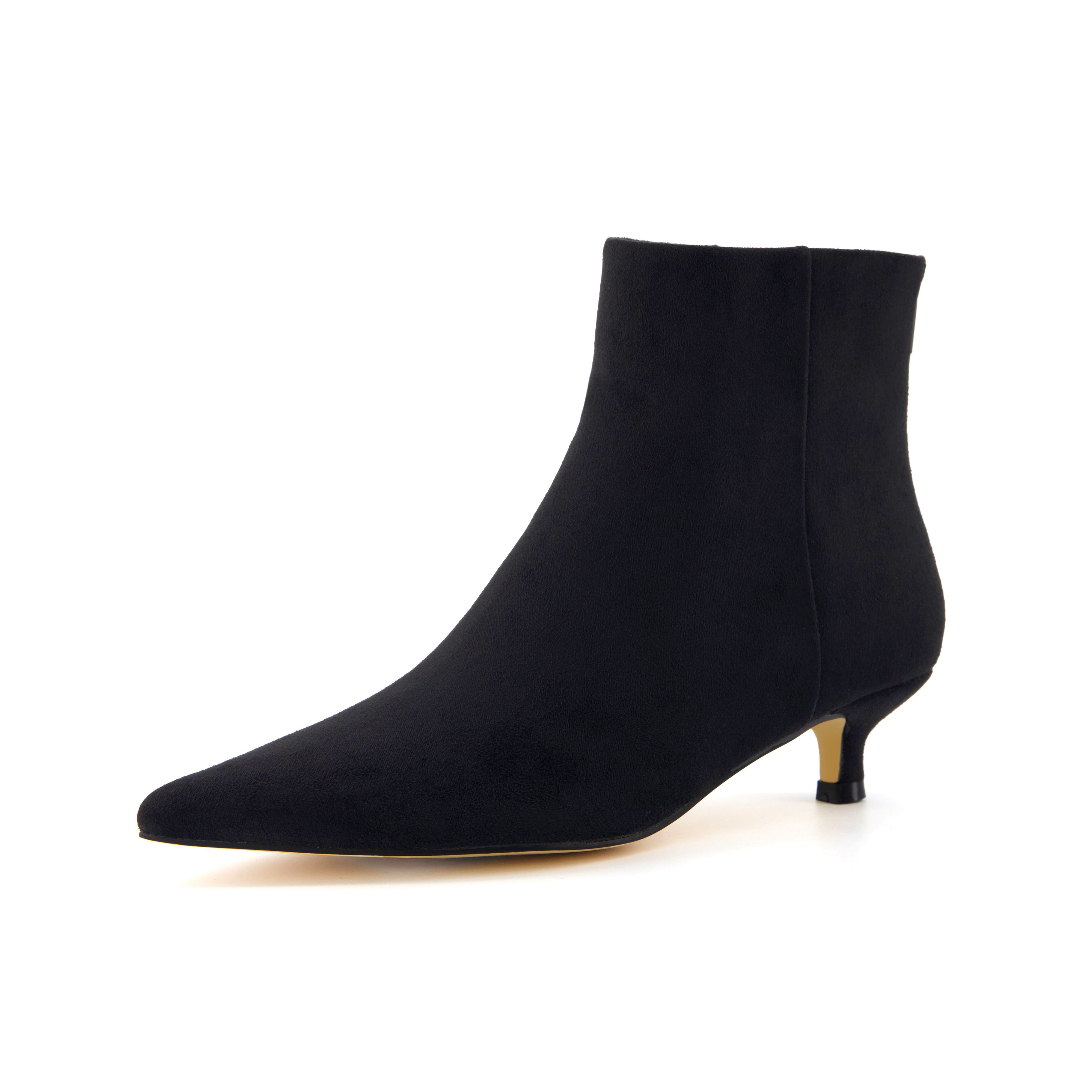 Barbie Kitten Heel Bootie Black Suede