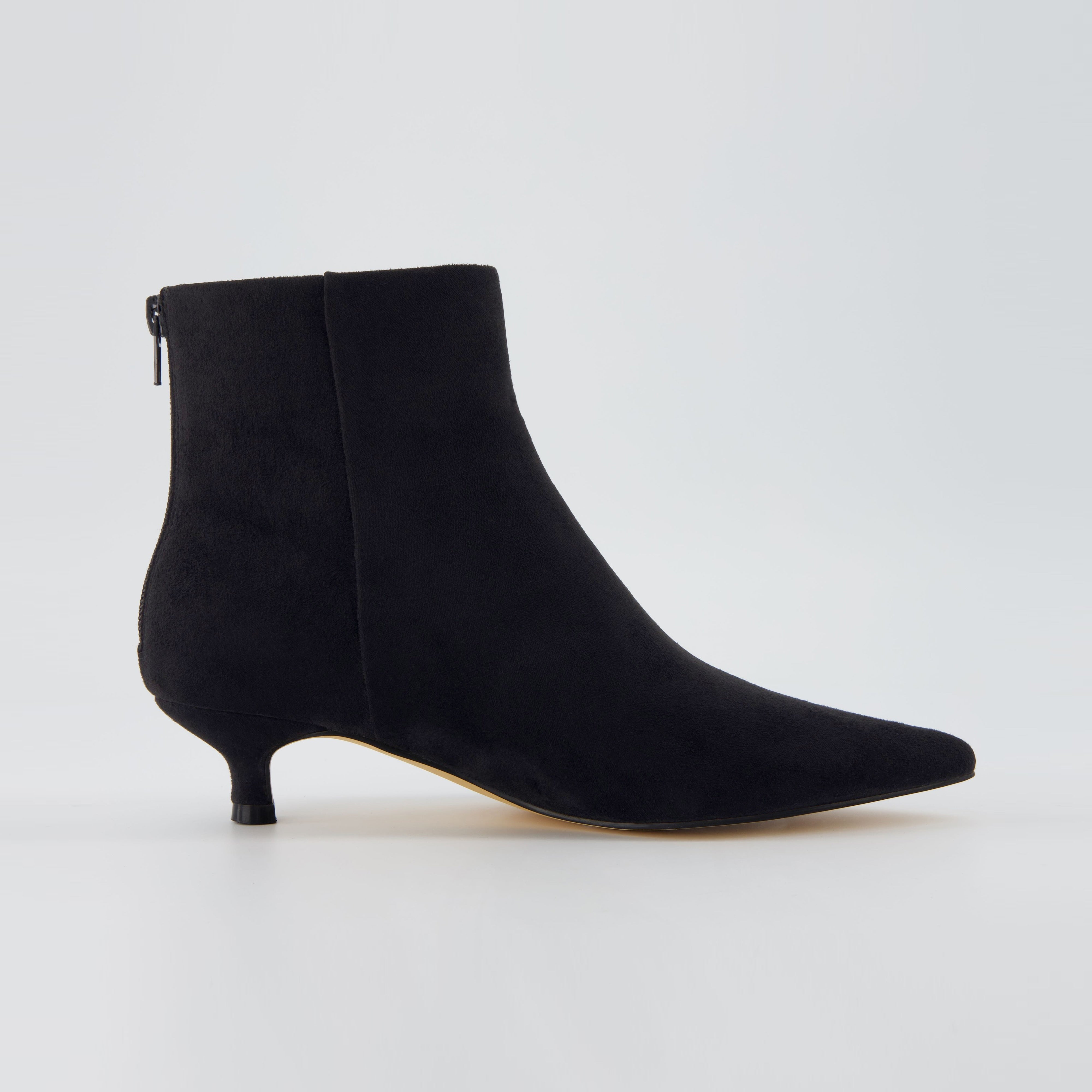 Barbie Kitten Heel Bootie Black Suede