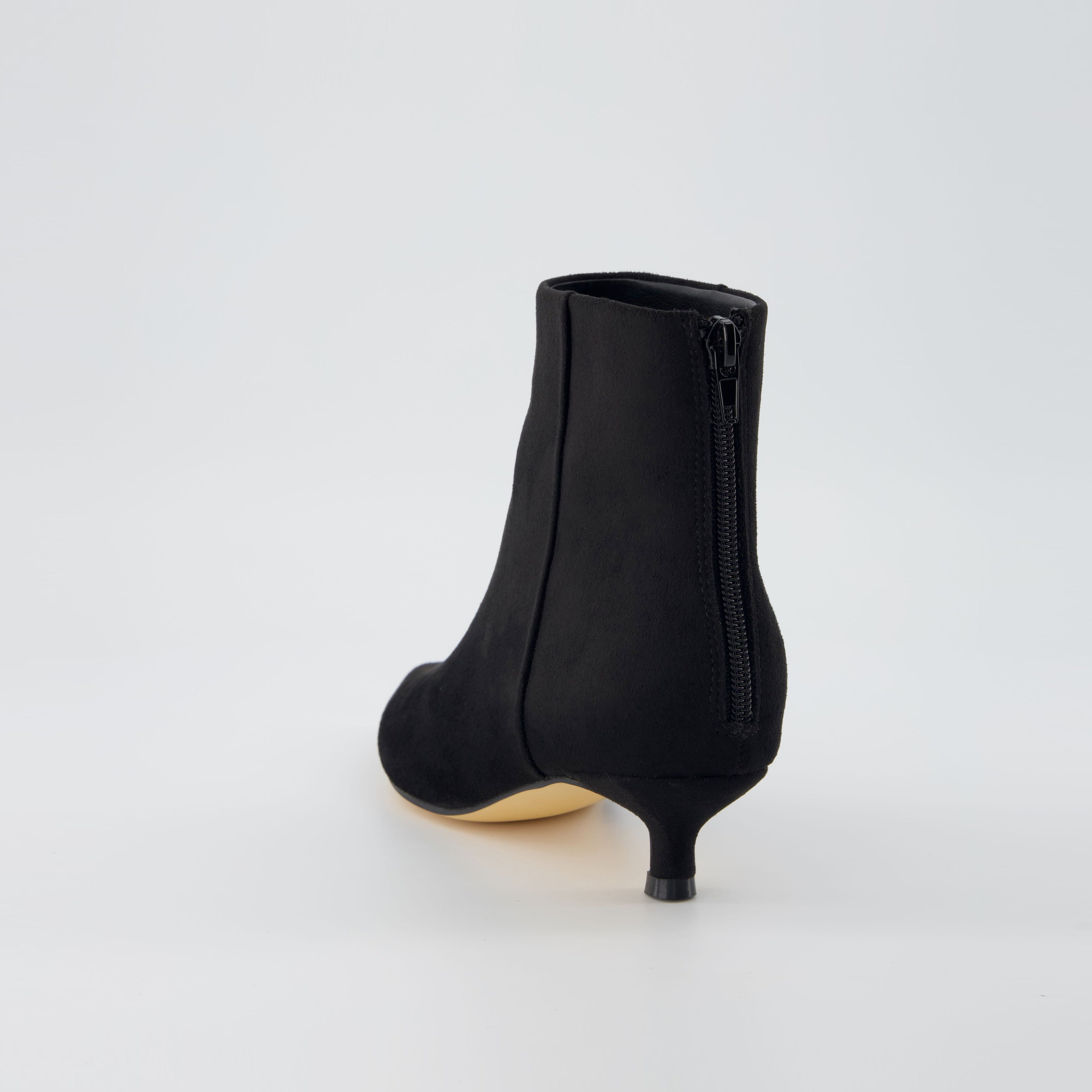 Barbie Kitten Heel Bootie Black Suede