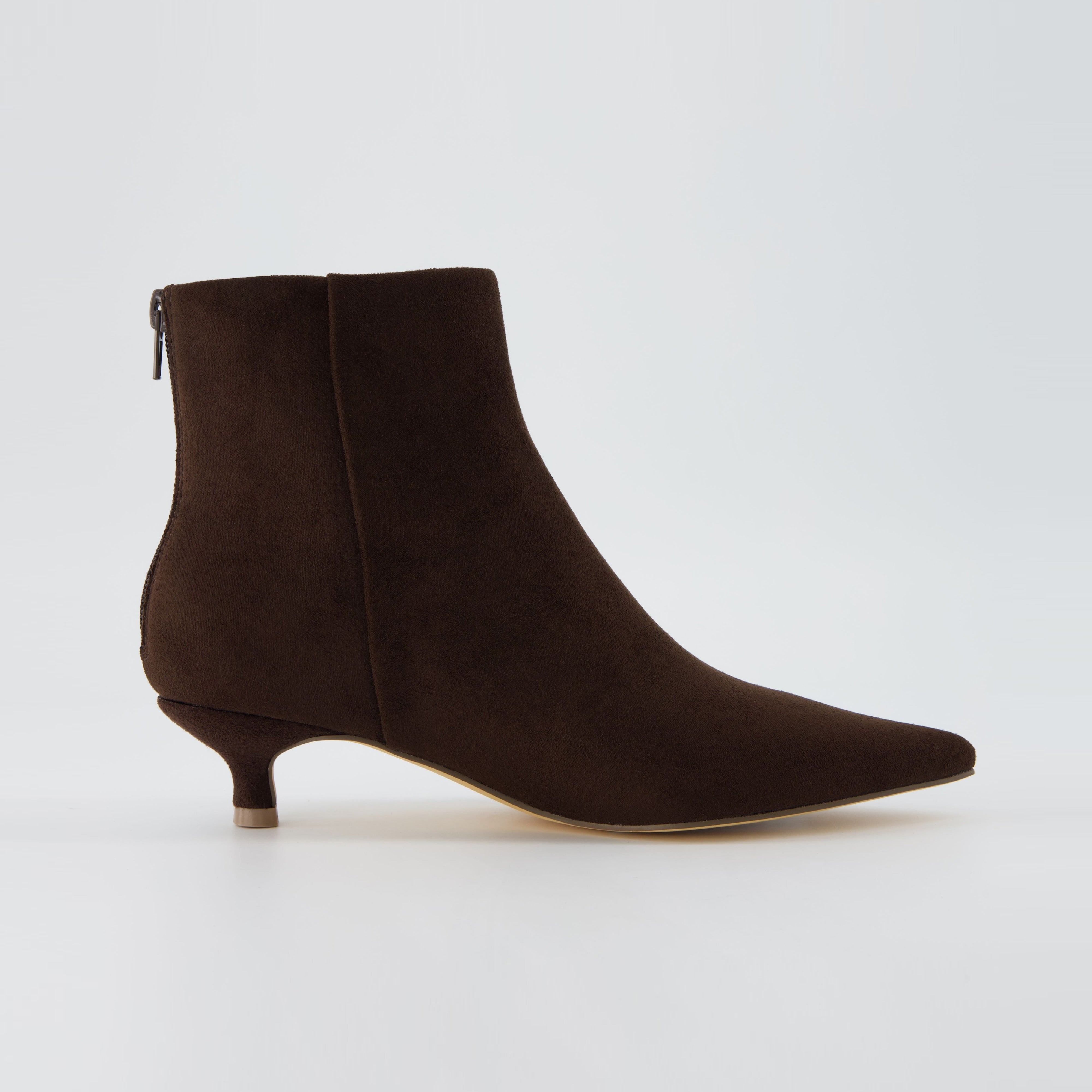 Barbie Kitten Heel Bootie Chocolate Suede