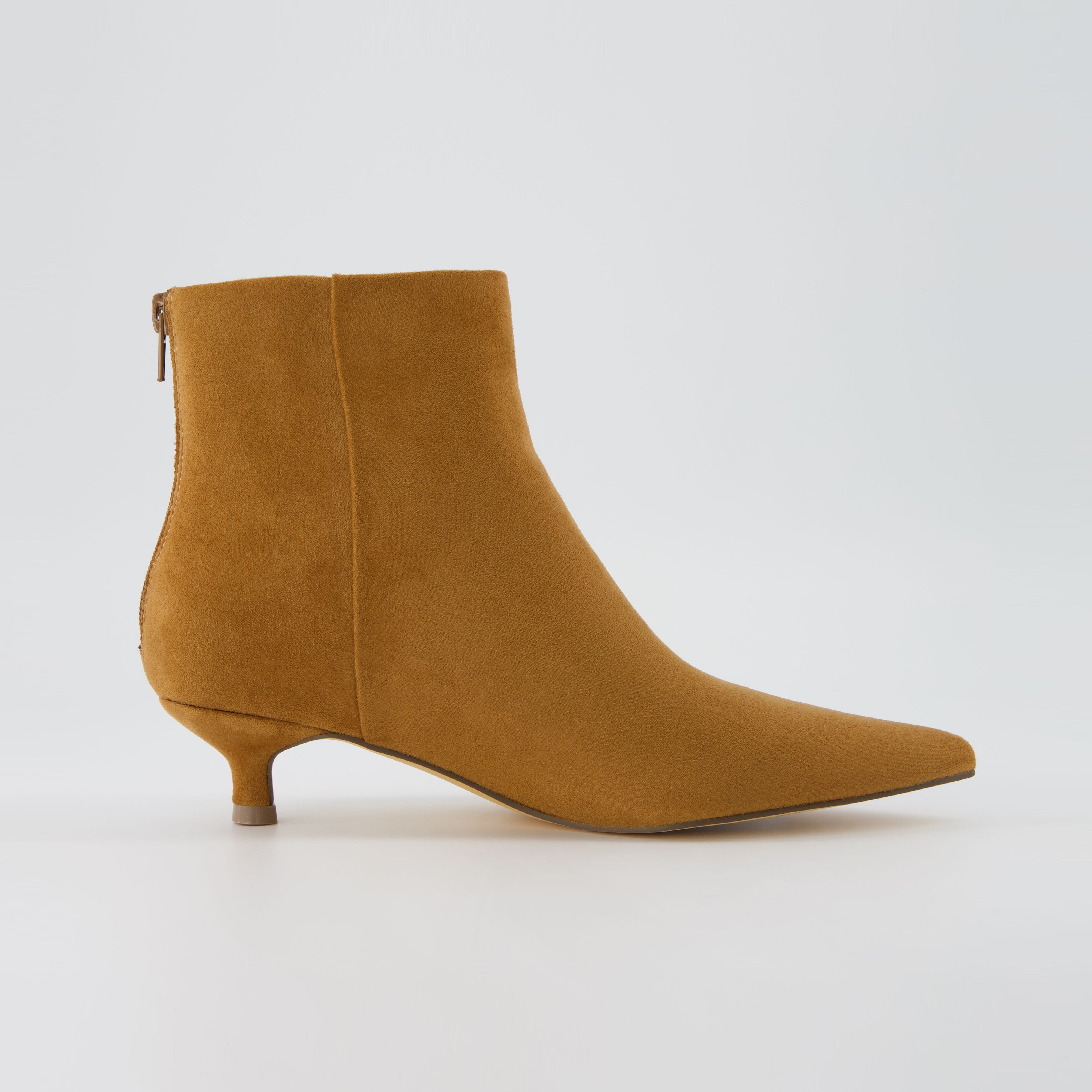 Barbie Kitten Heel Bootie Chestnut Suede