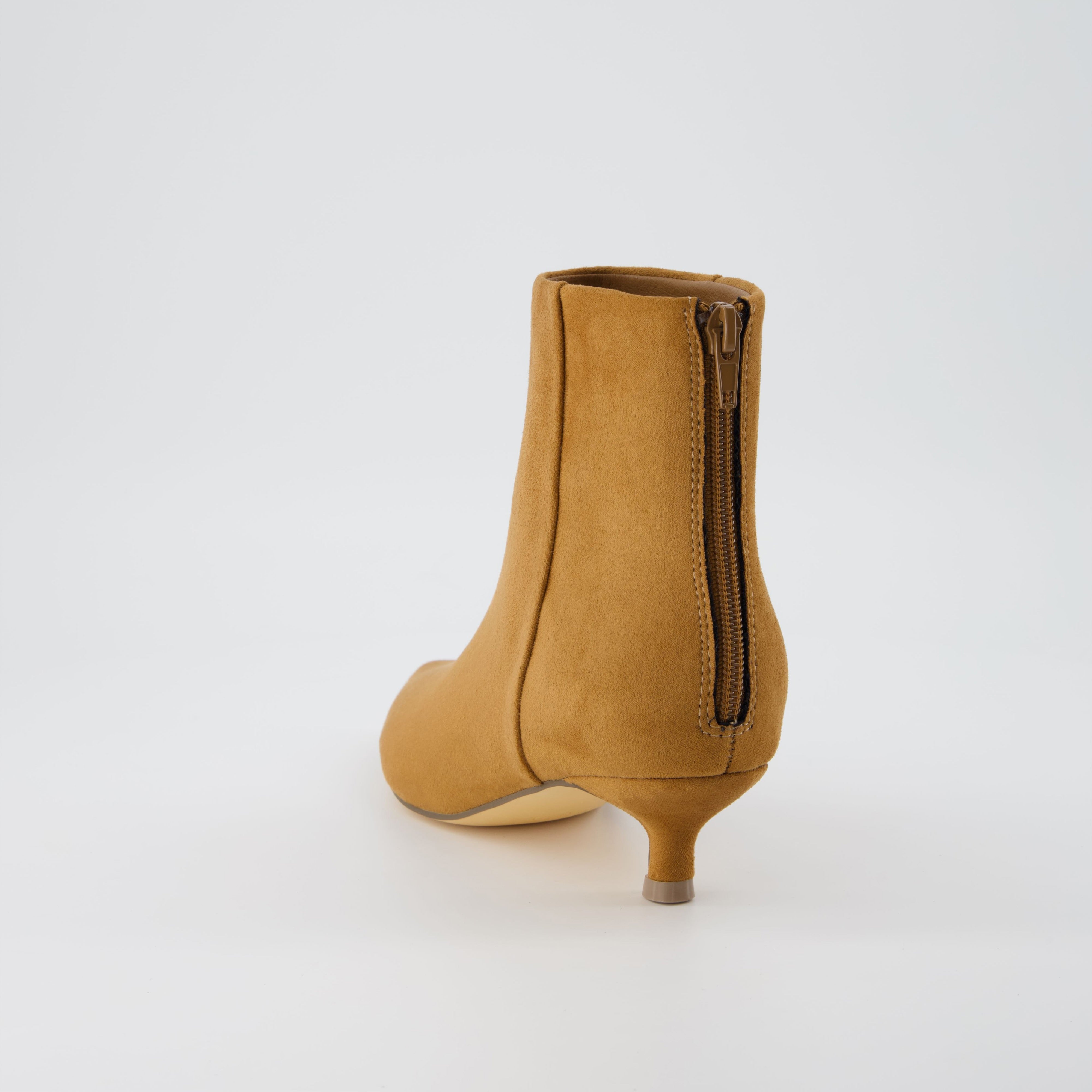 Barbie Kitten Heel Bootie Chestnut Suede