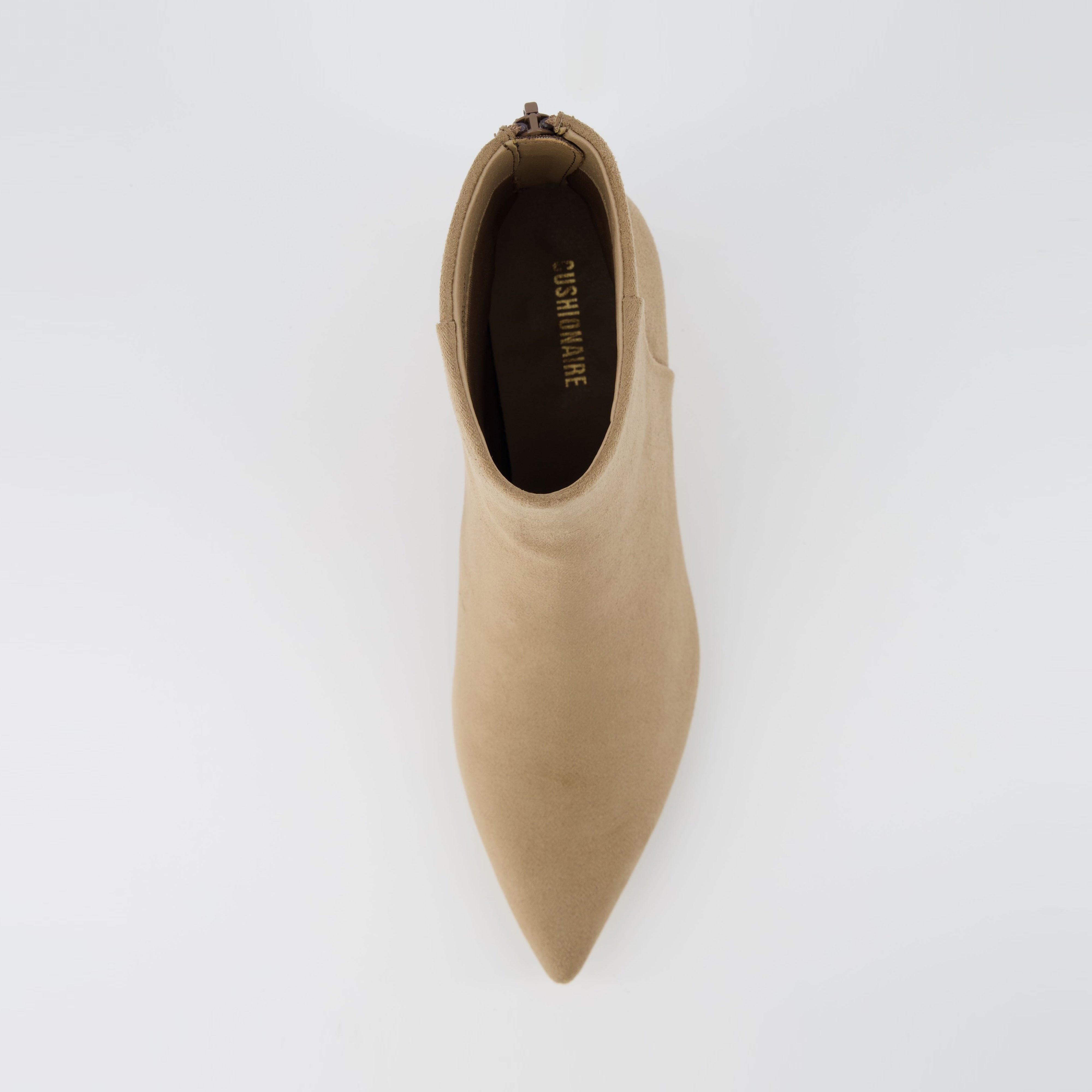 Barbie Kitten Heel Bootie Taupe Suede