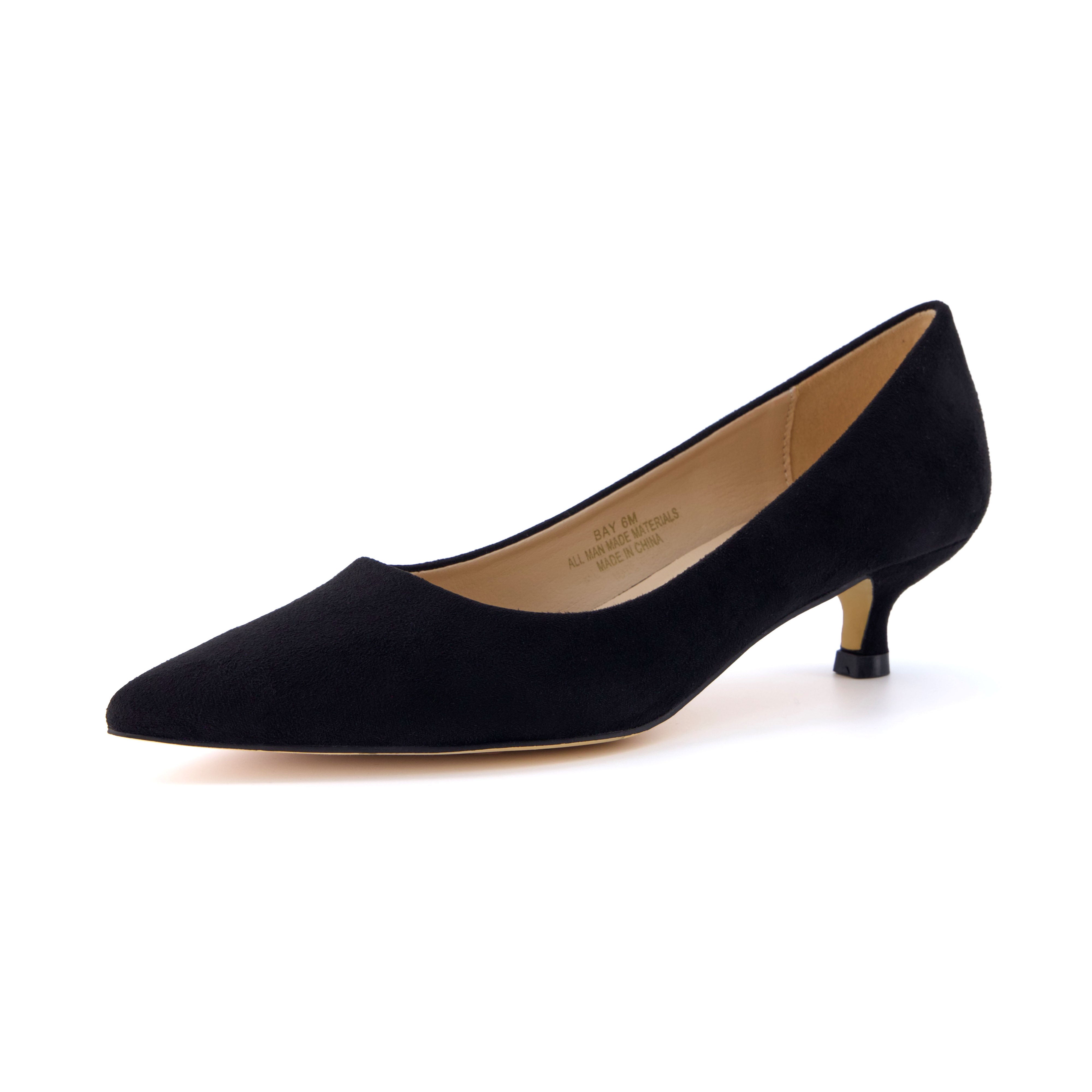 Bay Kitten Heel Pump Black Suede