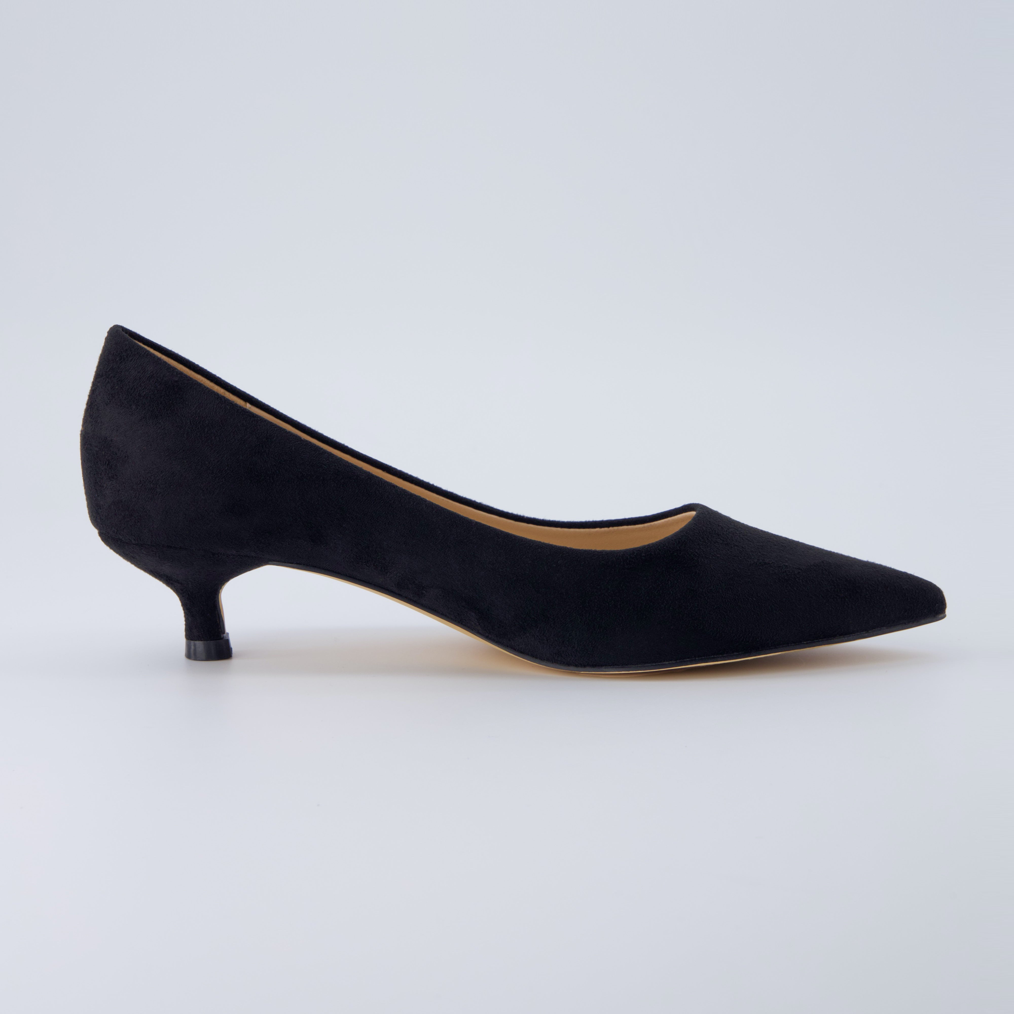 Bay Kitten Heel Pump Black Suede
