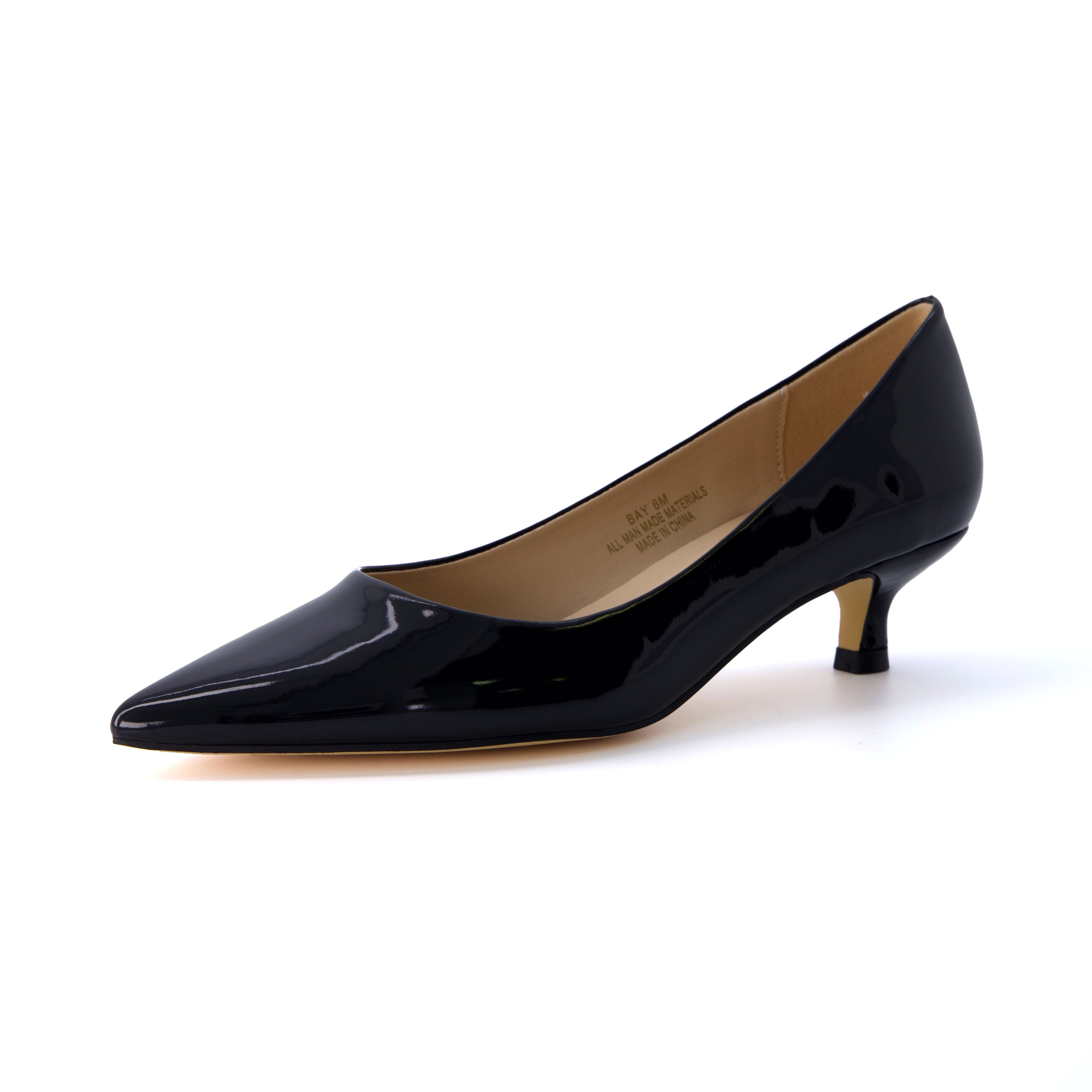 Bay Kitten Heel Pump Black Patent