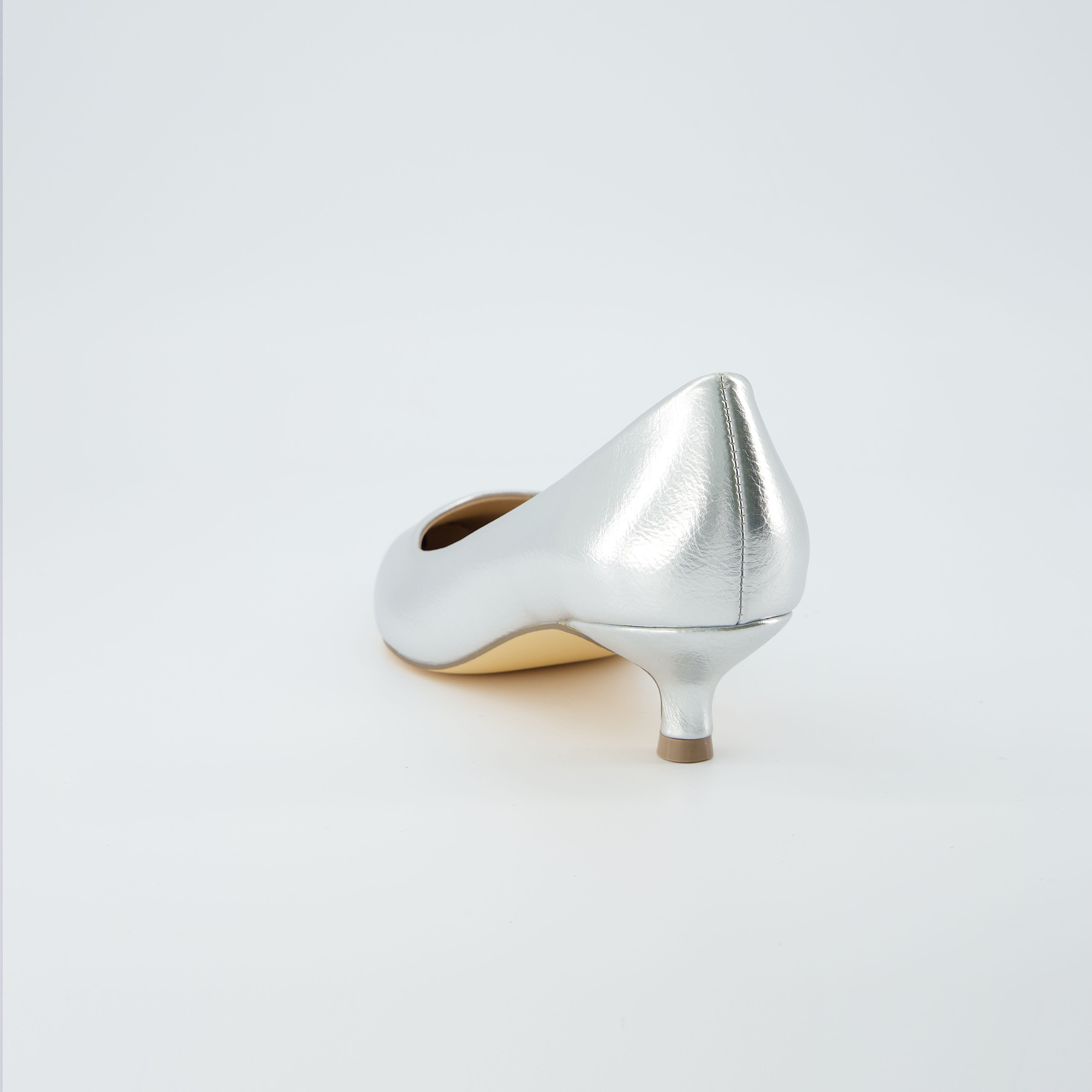 Bay Kitten Heel Pump Silver