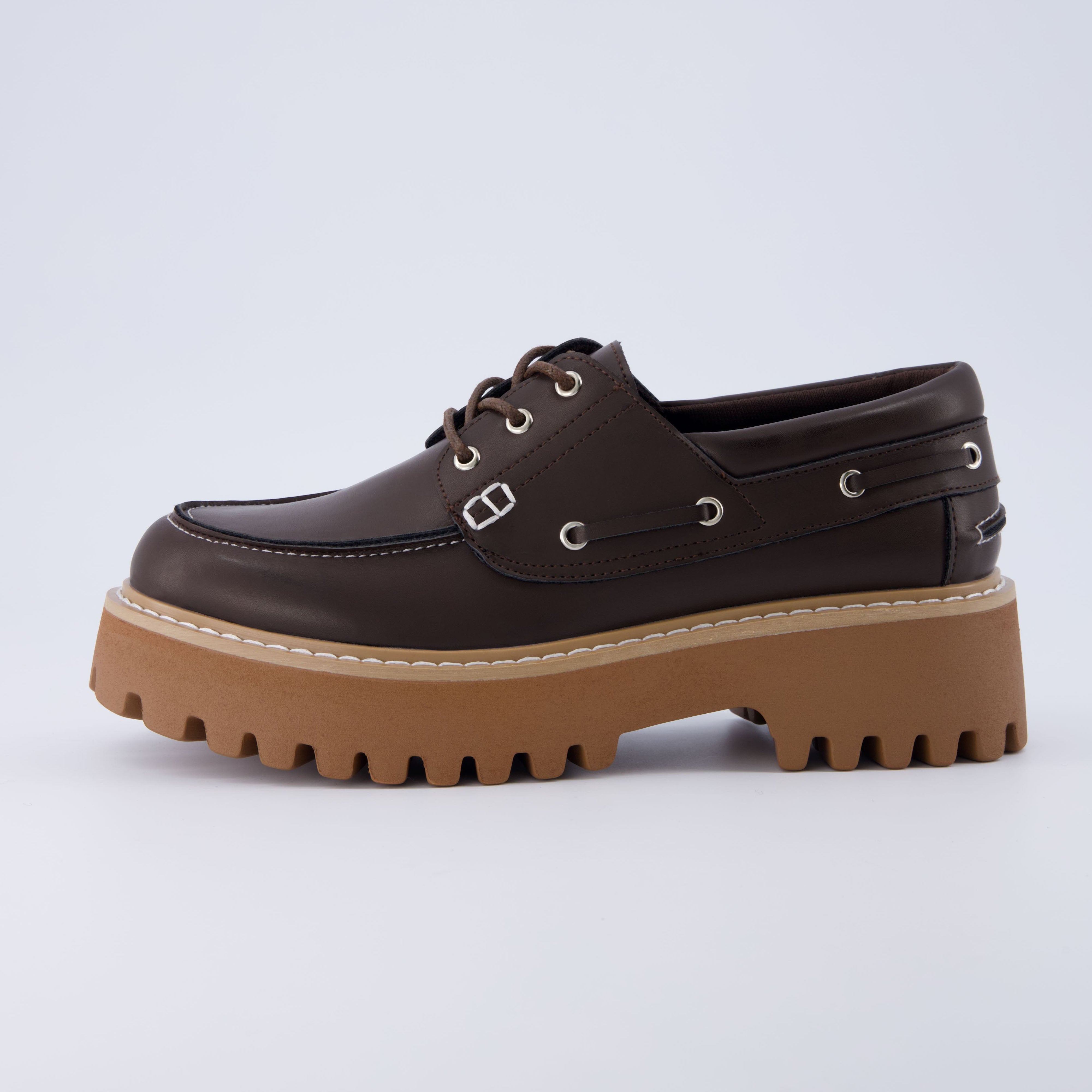 Beam Chunky Boat Loafer Chocolate