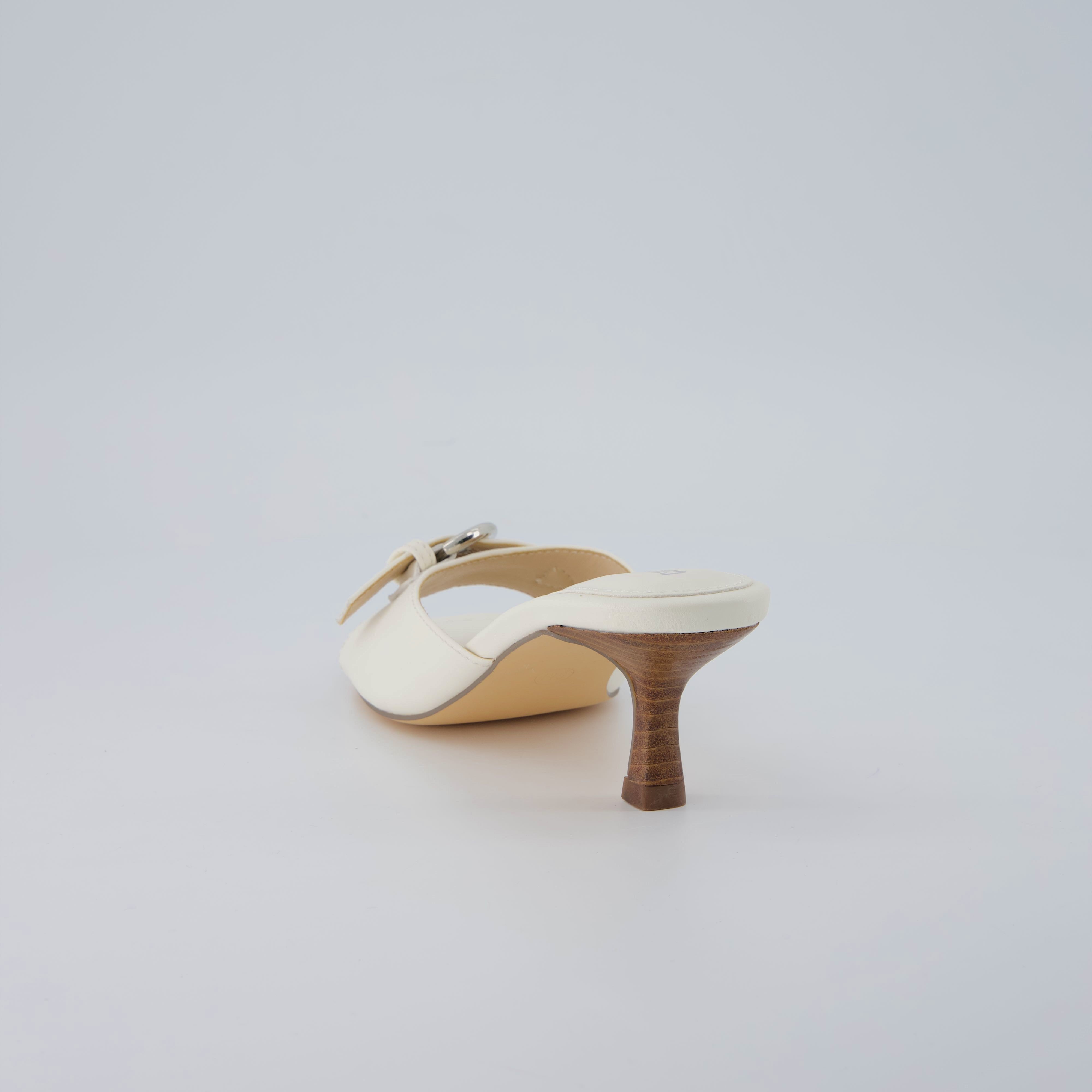 Belle Kitten Heel Sandals White