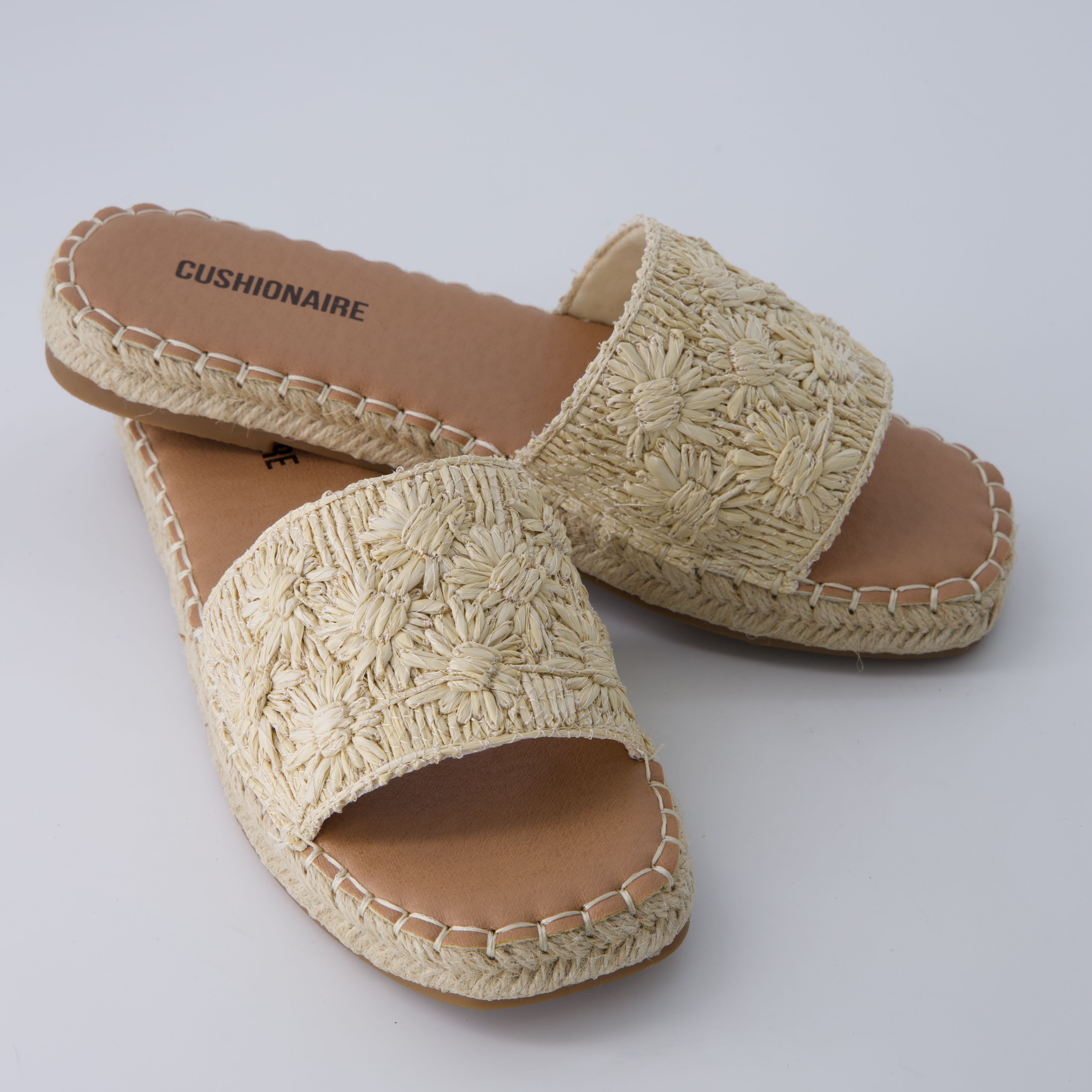 Bolero Woven Slide Sandals Natural