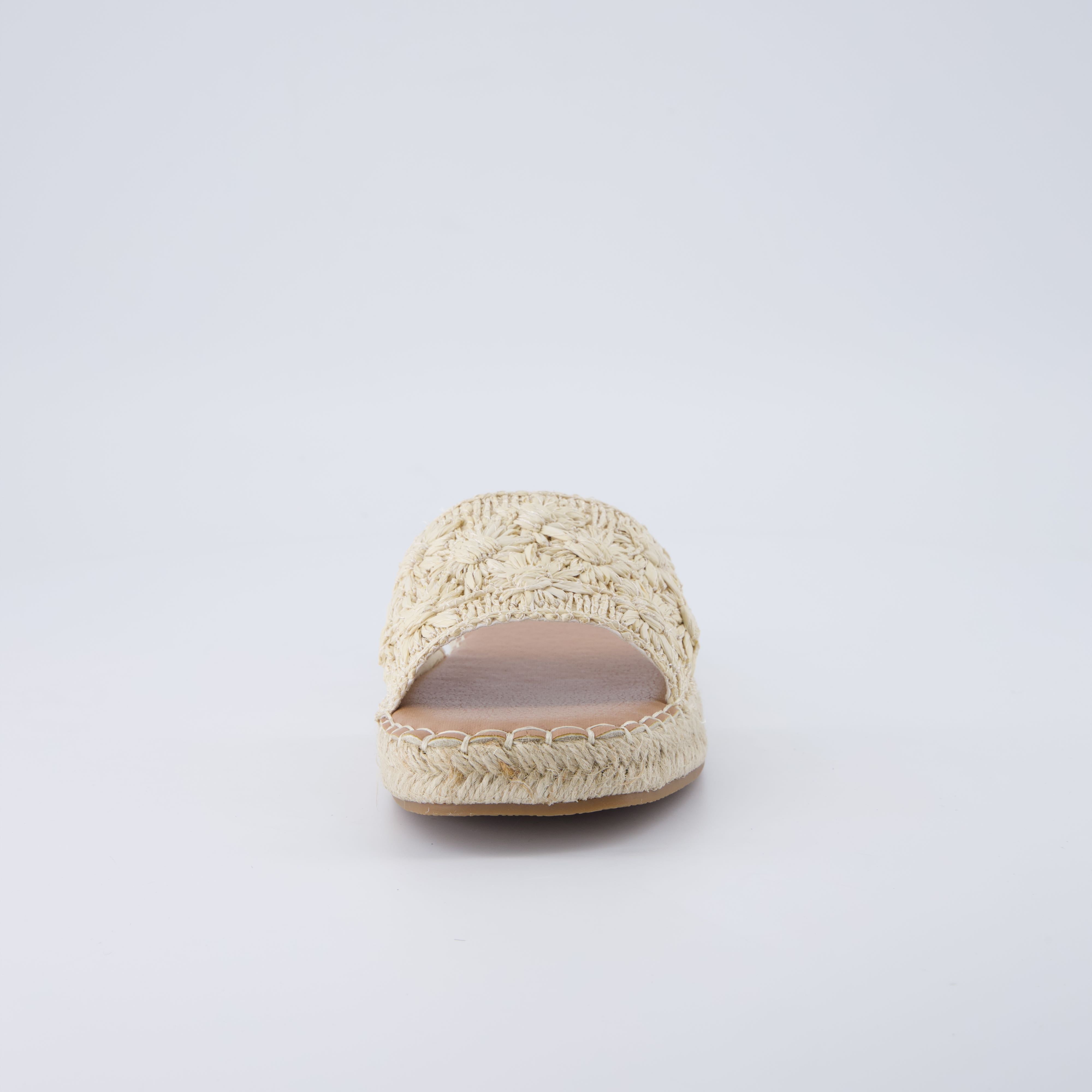 Bolero Woven Slide Sandals Natural