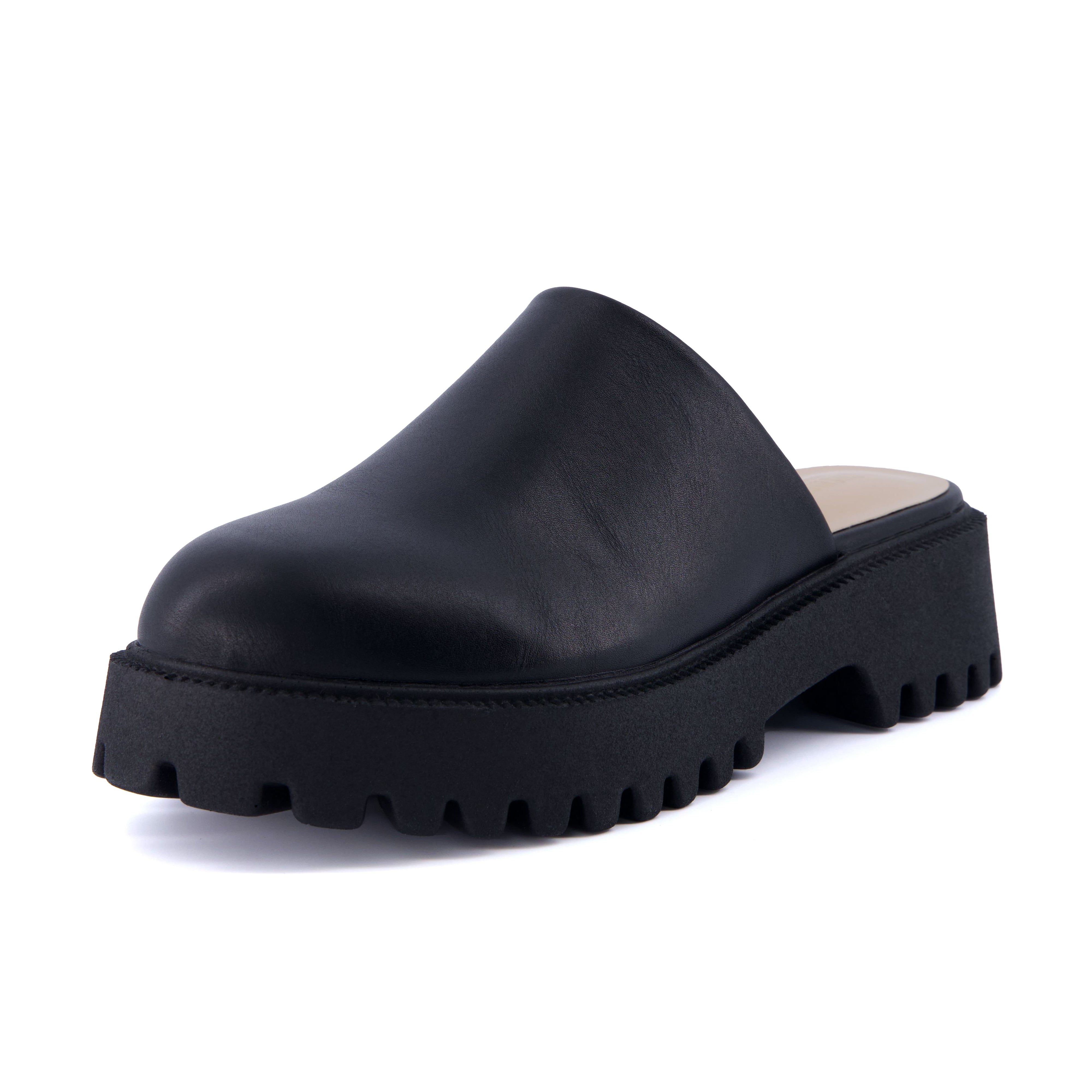 Bolt Slip On Lug Mule Black