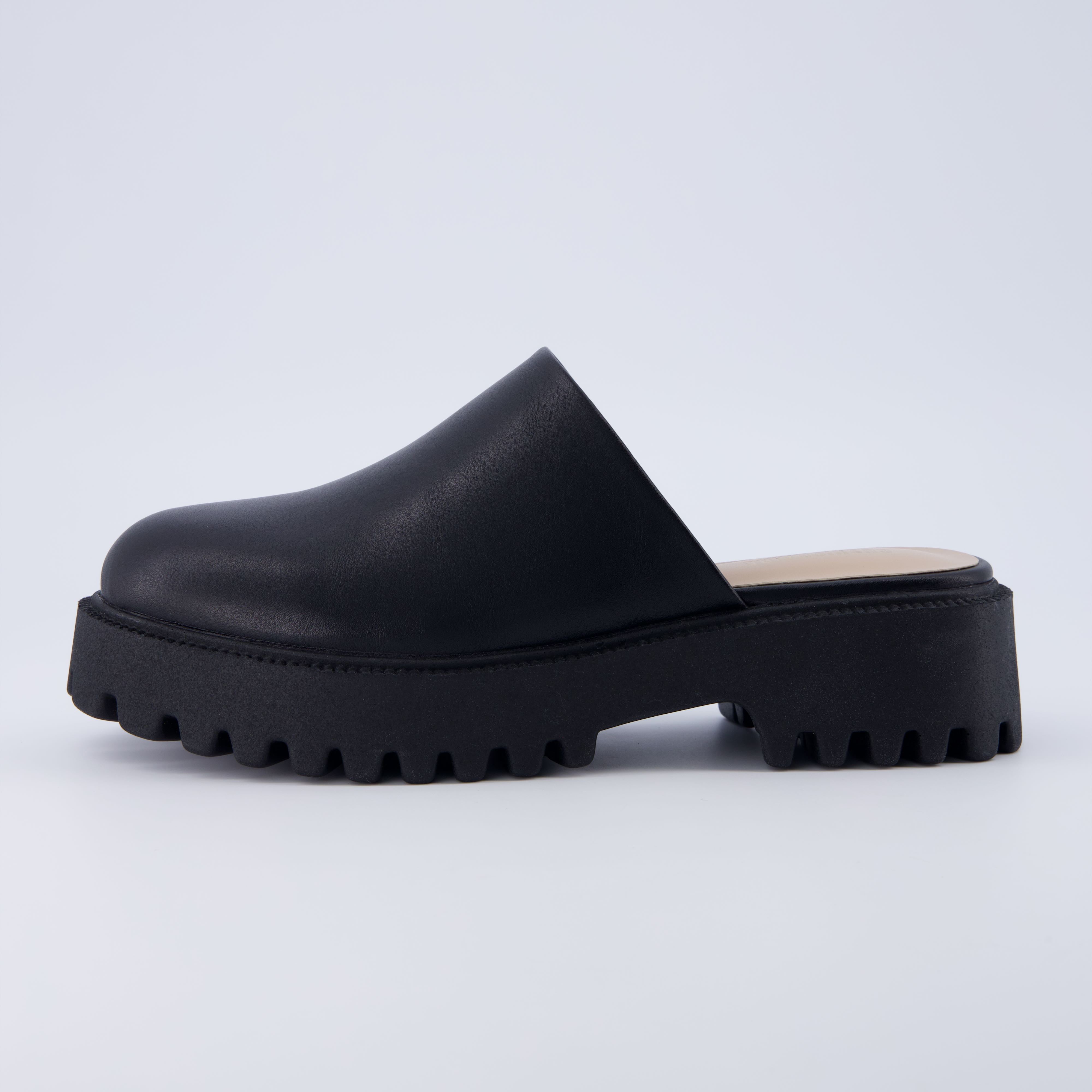 Bolt Slip On Lug Mule Black