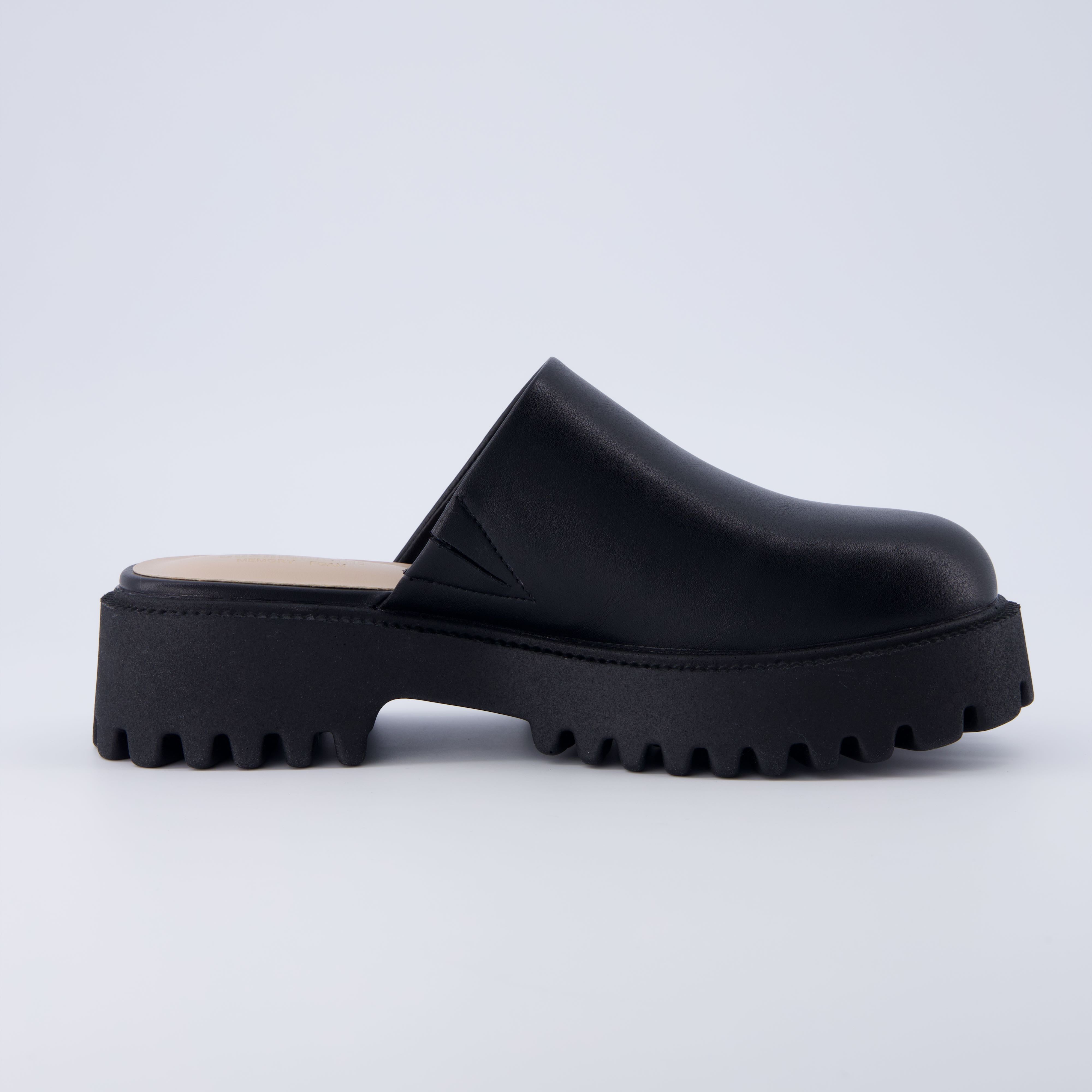 Bolt Slip On Lug Mule Black