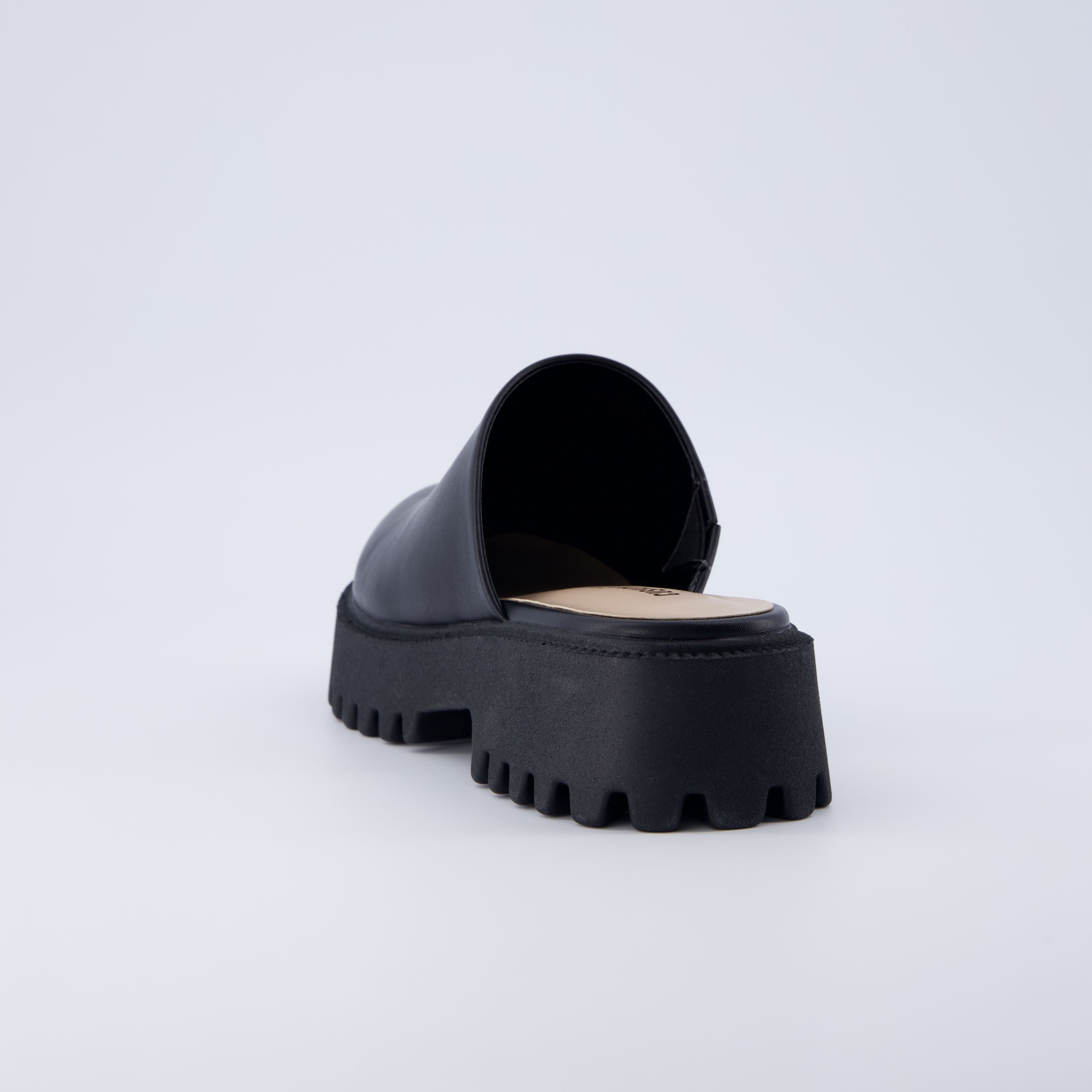 Bolt Slip On Lug Mule Black